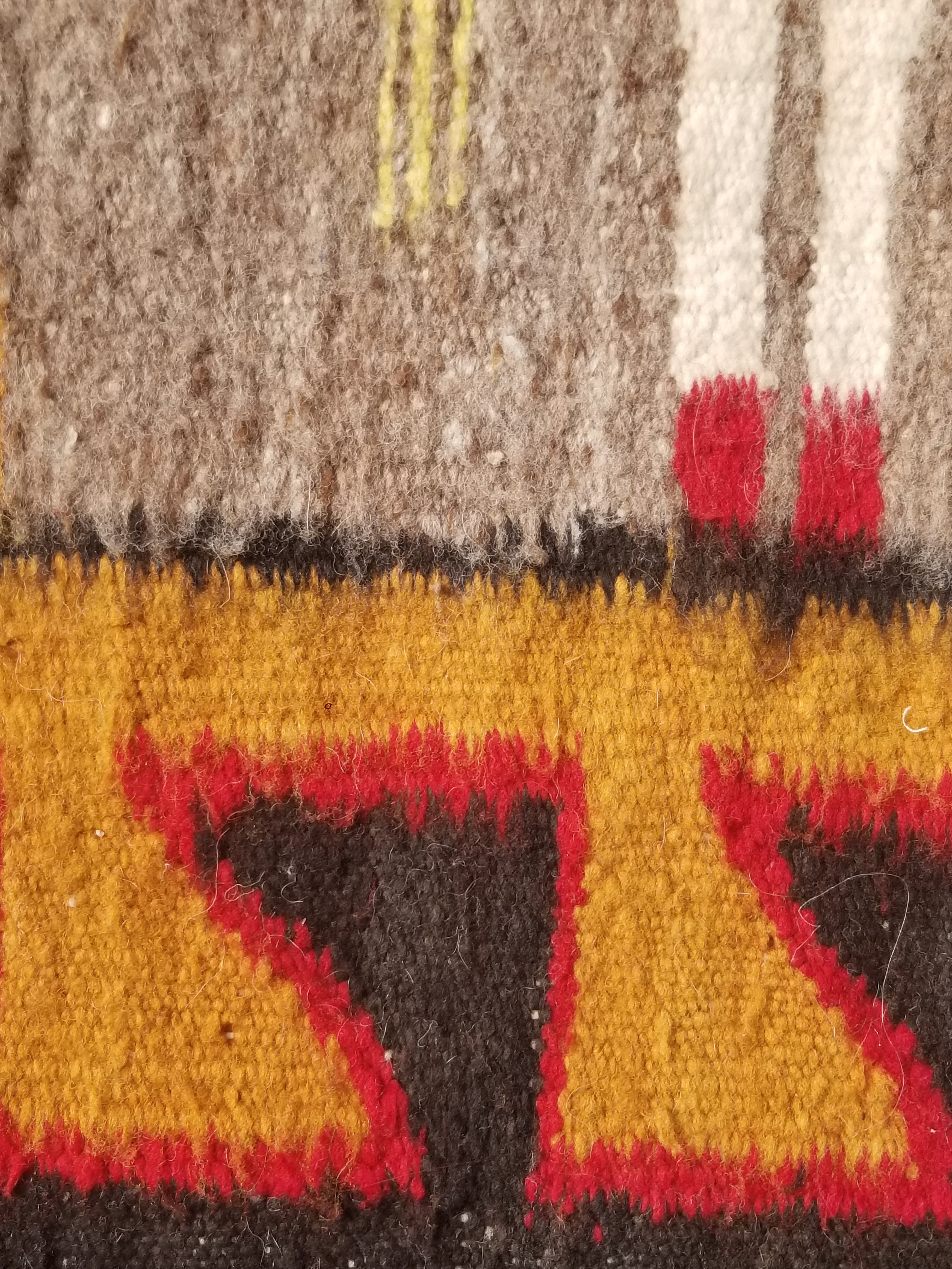 Vintage Traditional Handwoven Native American Navajo Yei Figural Wool Rug 170x93