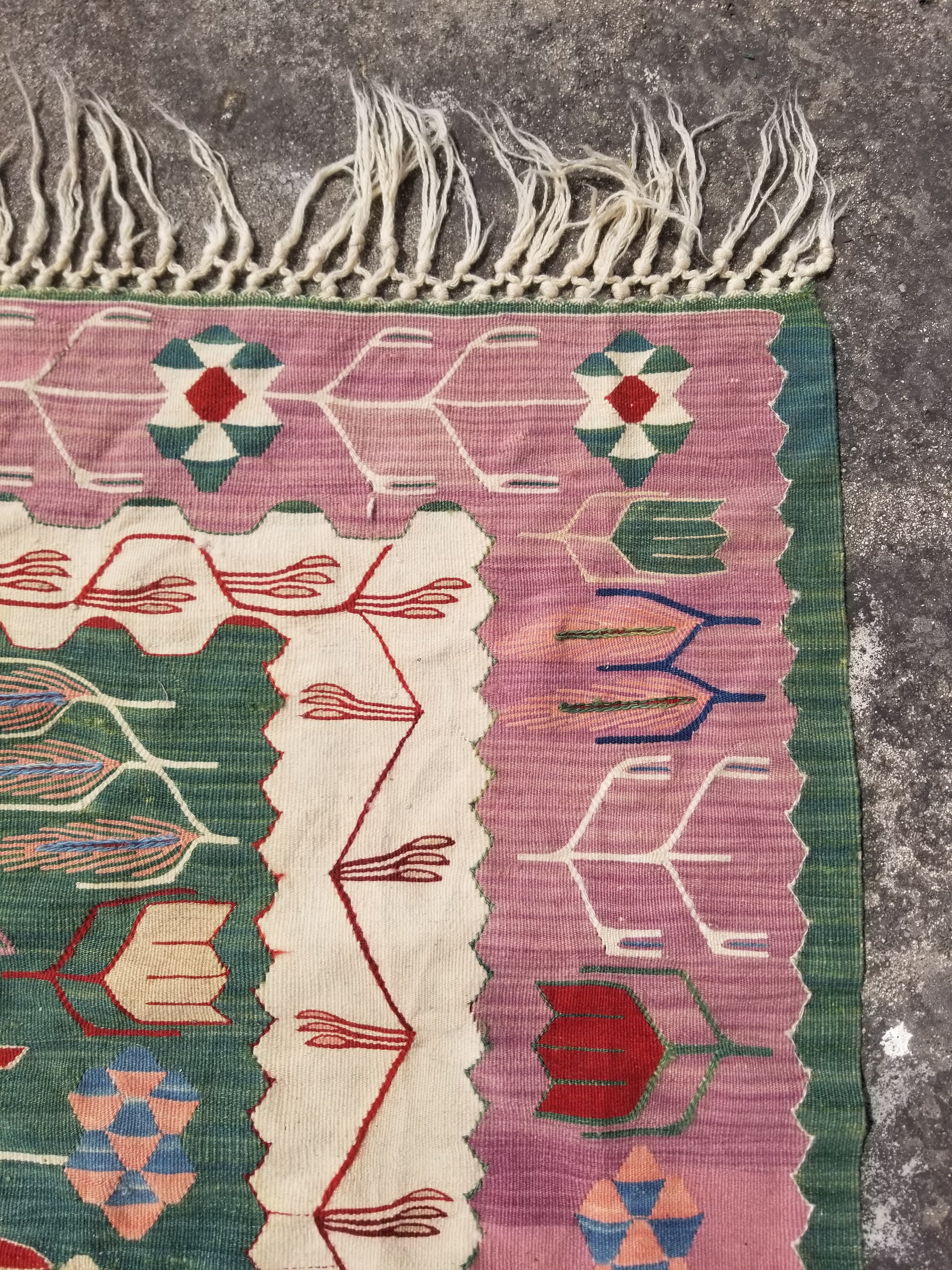 Vintage Traditional Handwoven Turkish Tribal Wool Multicolor Kilim 156x102cm