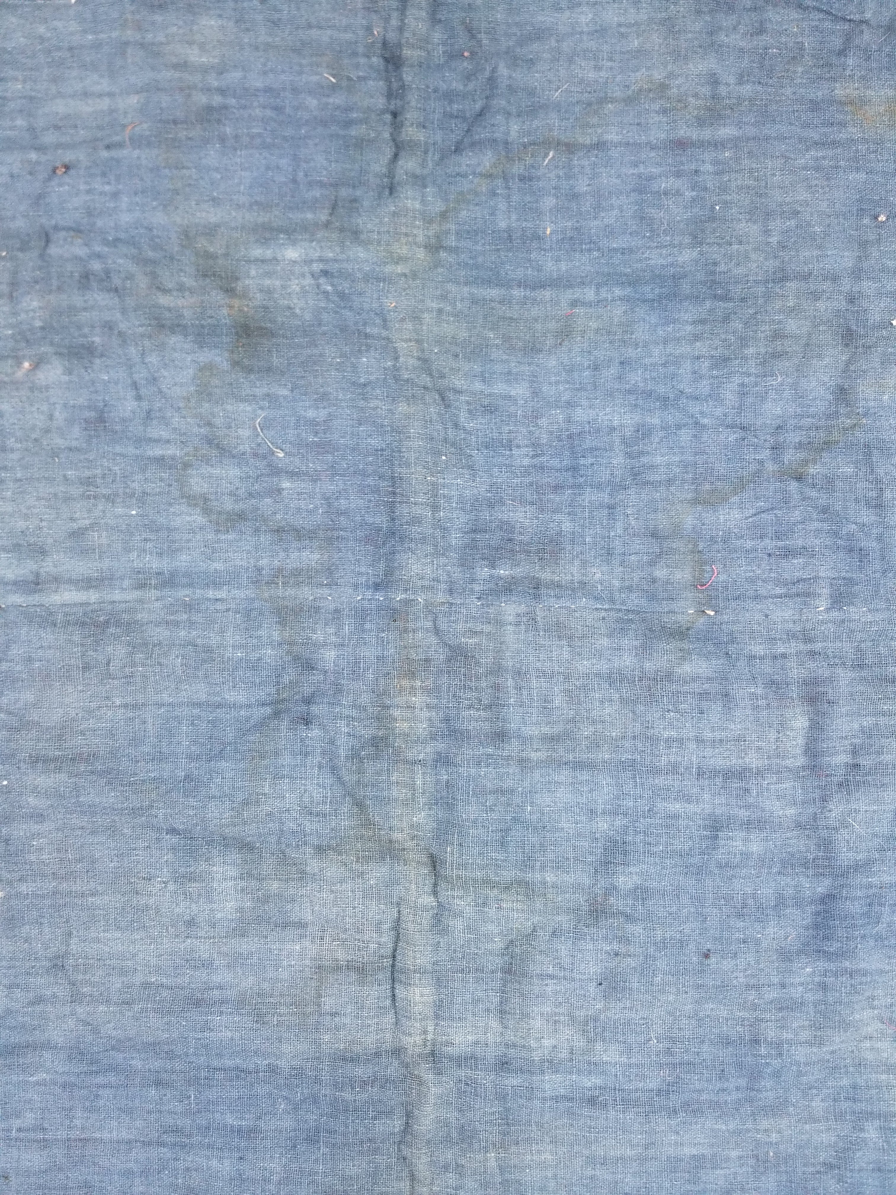 Antique Chinese Crane & Floral Silk Embroidered Metallic Thread Accent Textile Panel 94x82cm
