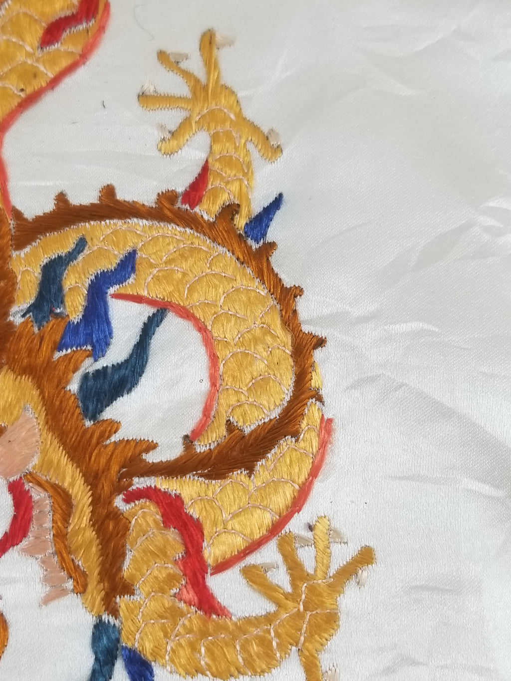 Vintage Chinese Hand Embroidered Dragon Silk Robe
