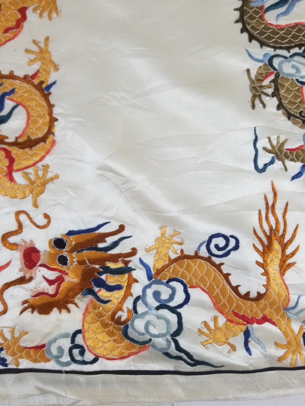 Vintage Chinese Hand Embroidered Dragon Silk Robe
