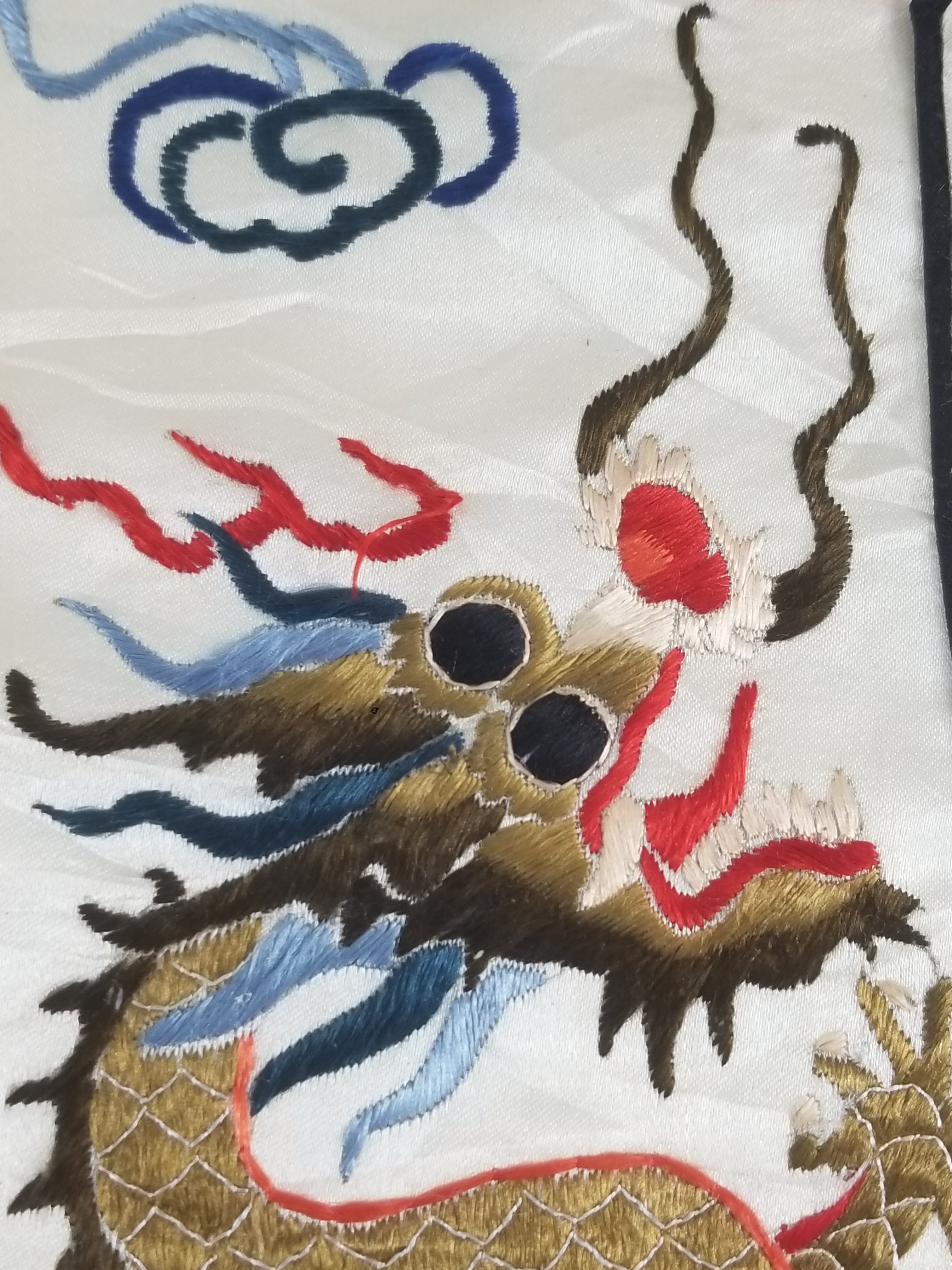 Vintage Chinese Hand Embroidered Dragon Silk Robe