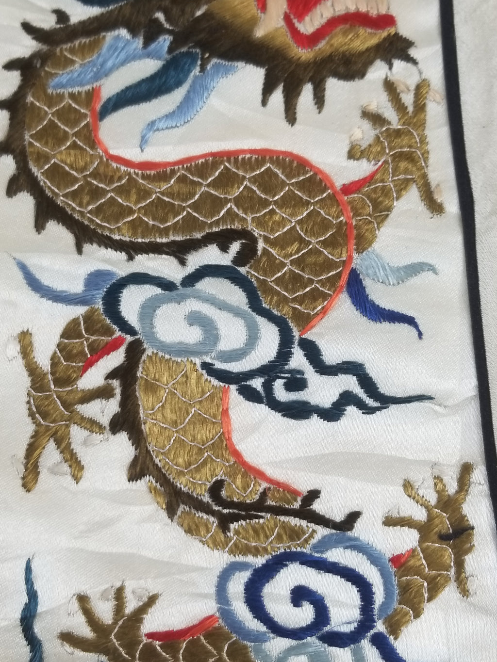 Vintage Chinese Hand Embroidered Dragon Silk Robe