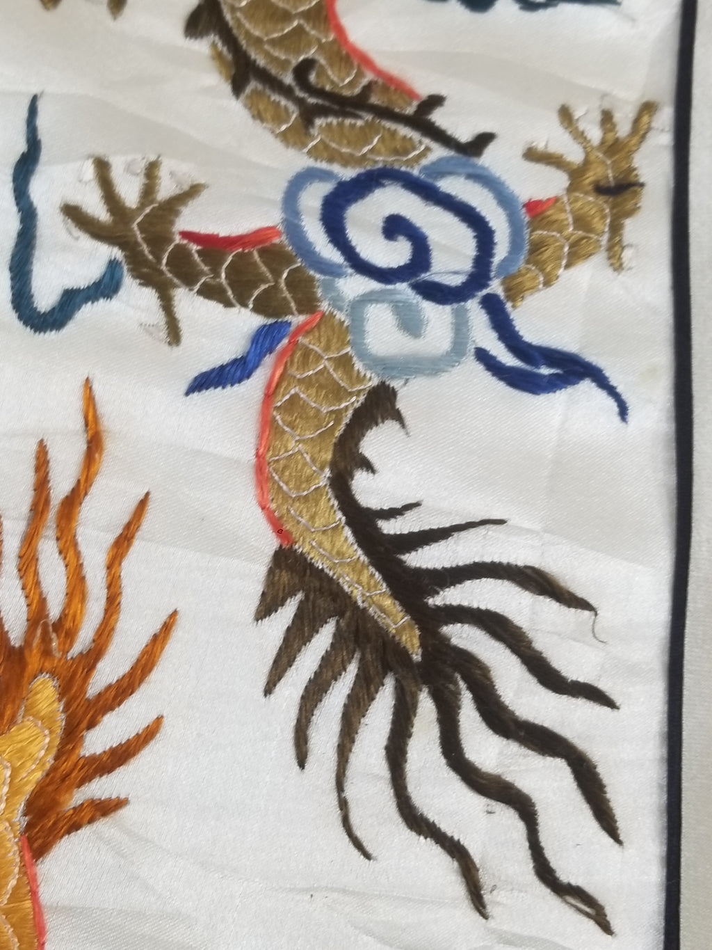 Vintage Chinese Hand Embroidered Dragon Silk Robe
