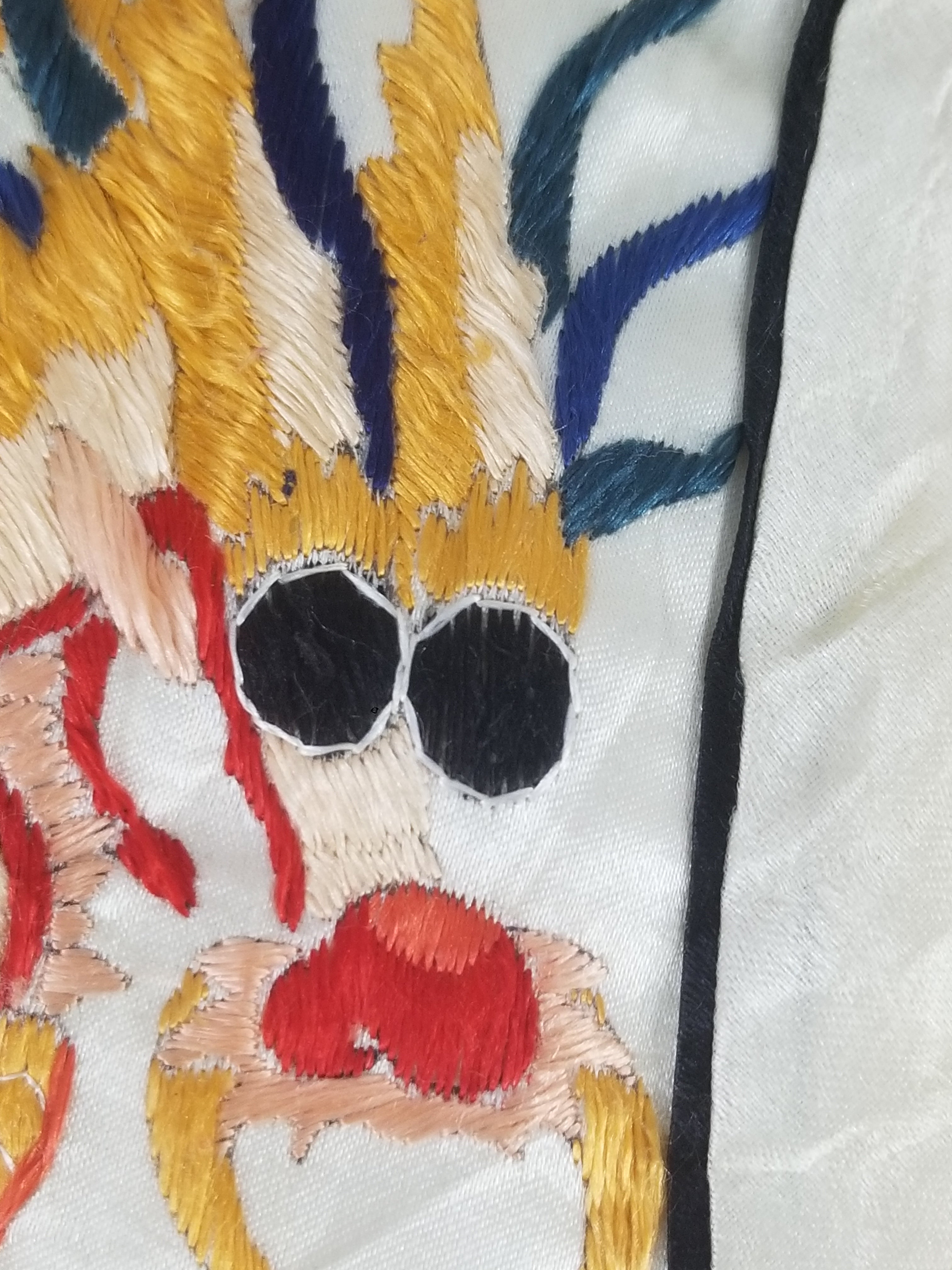 Vintage Chinese Hand Embroidered Dragon Silk Robe