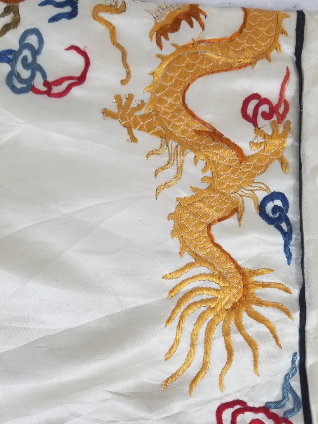 Vintage Chinese Hand Embroidered Dragon Silk Robe