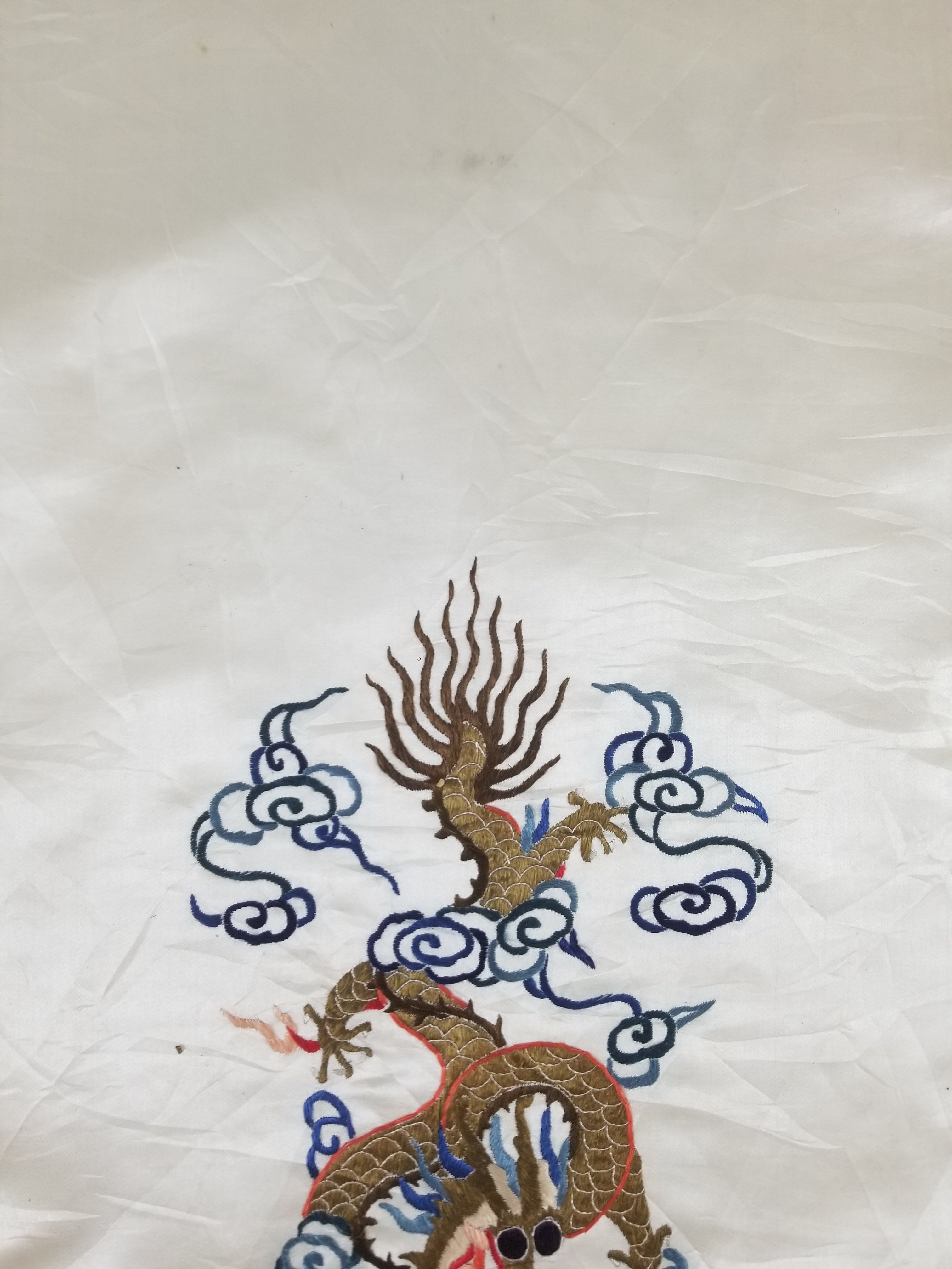 Vintage Chinese Hand Embroidered Dragon Silk Robe