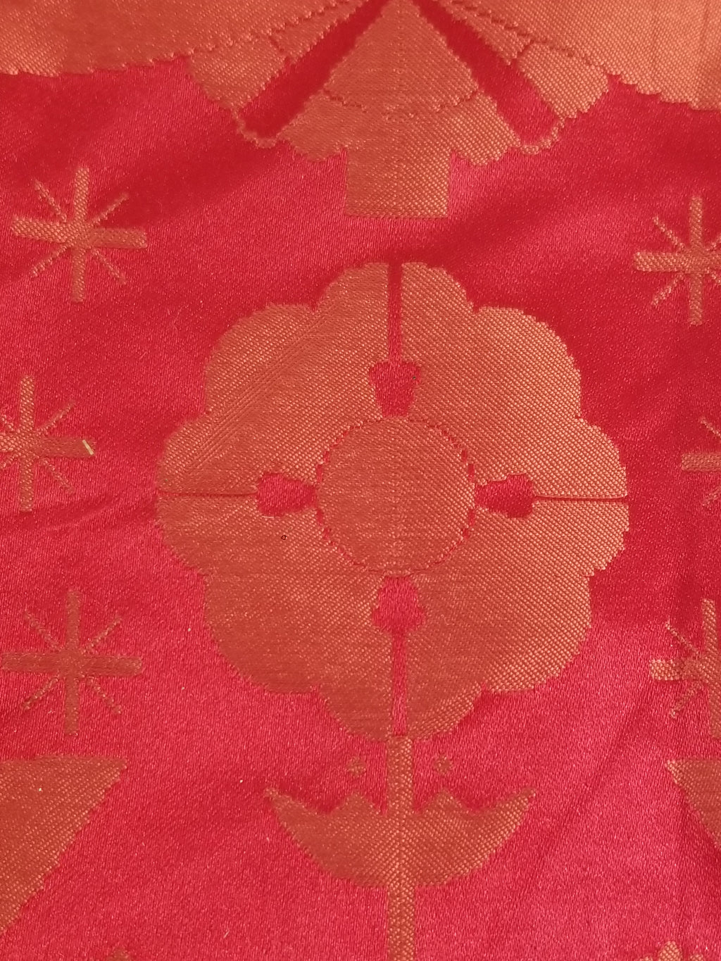 Antique French Silk Brocade Embroidered Chi Rho Motif Church Liturgical Vestment 121x108cm