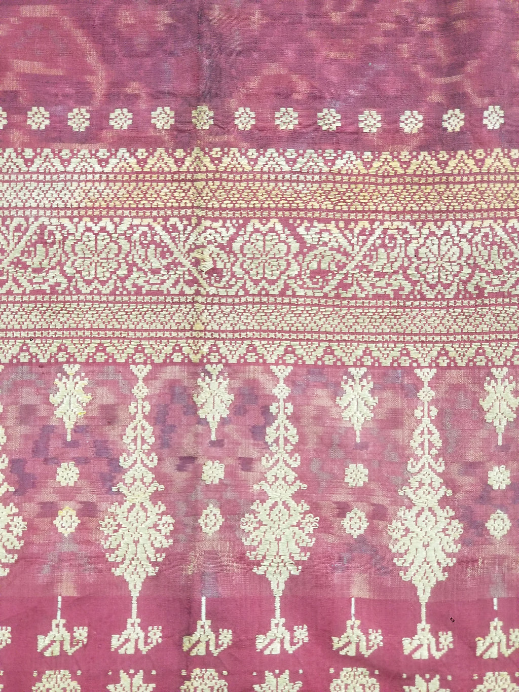 Vintage Traditional Songket-Style Handwoven Ceremonial Textile 216x85cm
