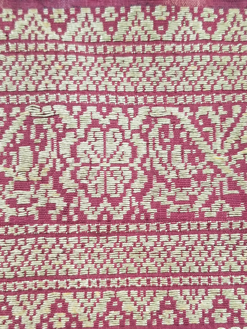 Vintage Traditional Songket-Style Handwoven Ceremonial Textile 216x85cm
