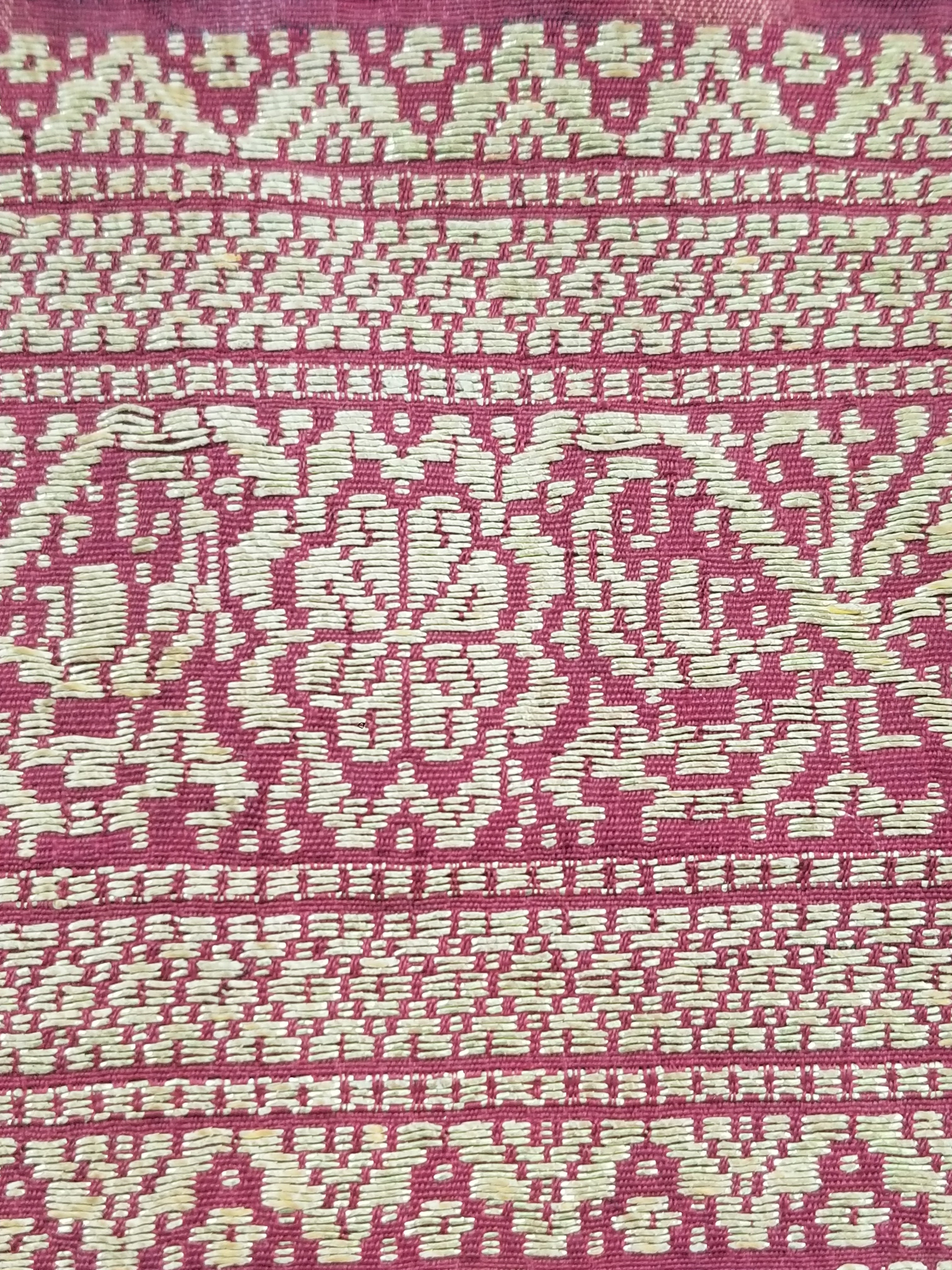 Vintage Traditional Songket-Style Handwoven Ceremonial Textile 216x85cm
