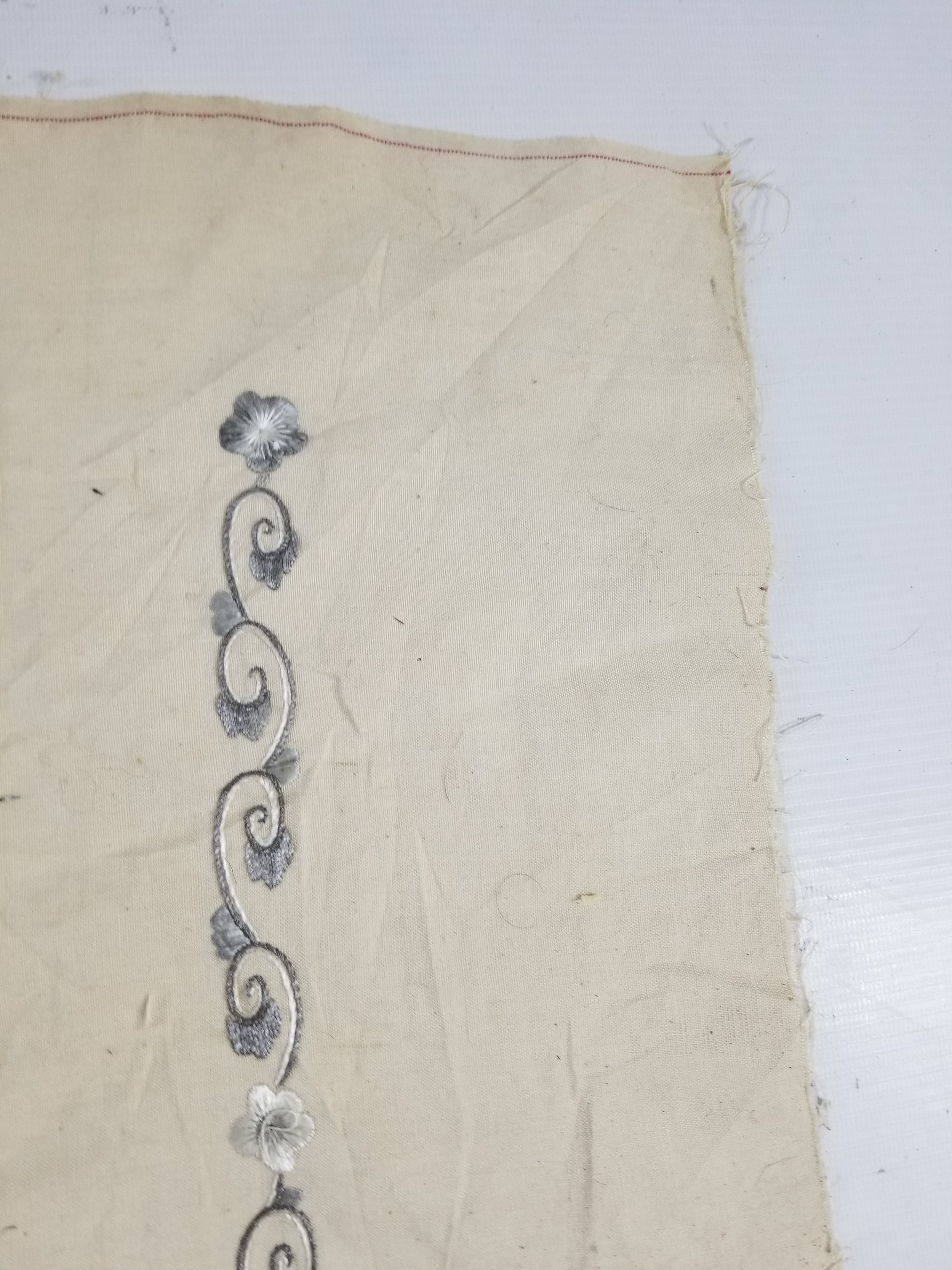 Vintage Chinese Silk Embroidered Crane & Bamboo Tapestry 156x45cm