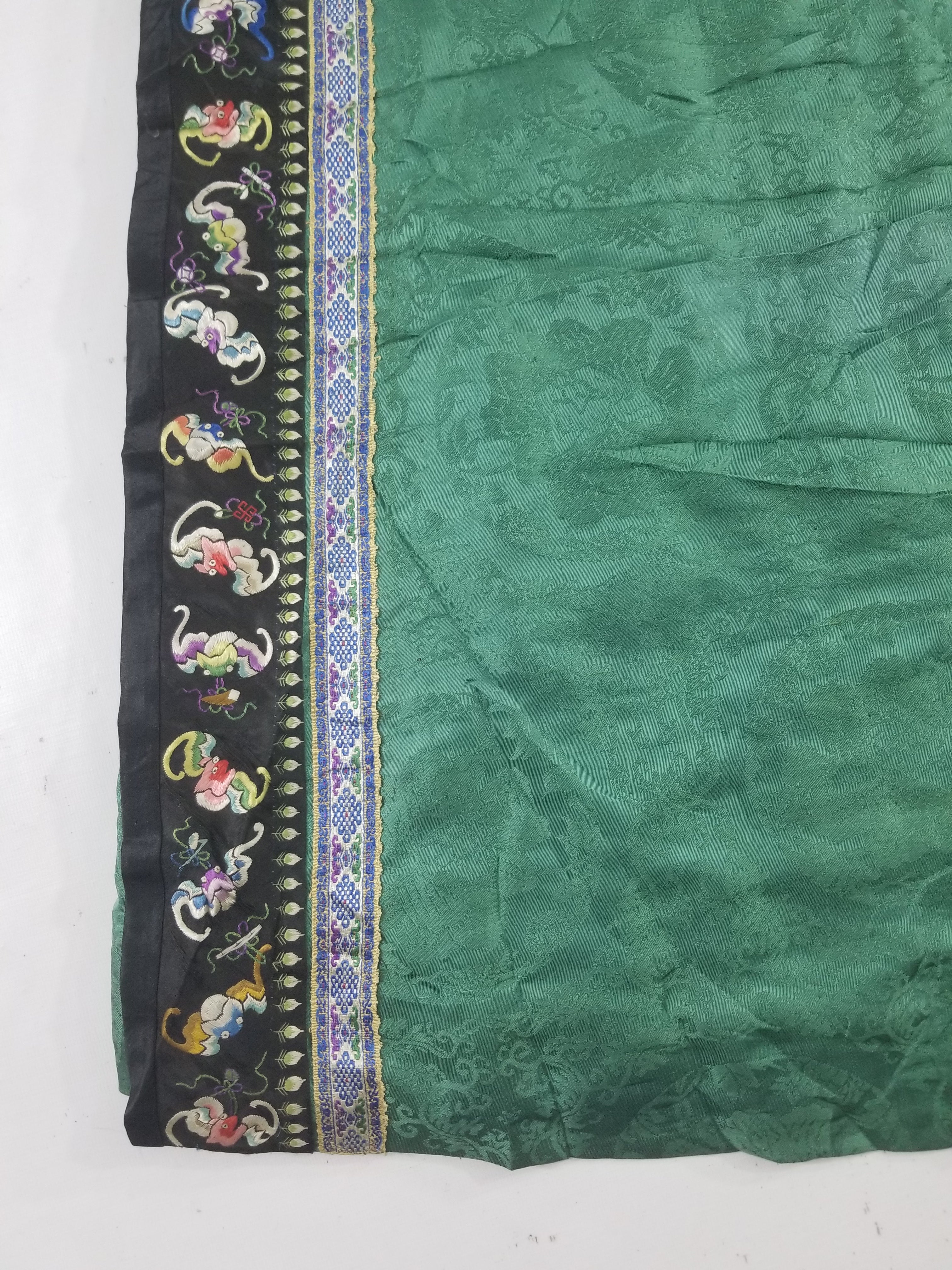 Antique Chinese Silk Brocade Auspicious Symbols Embroidered Silk Robe