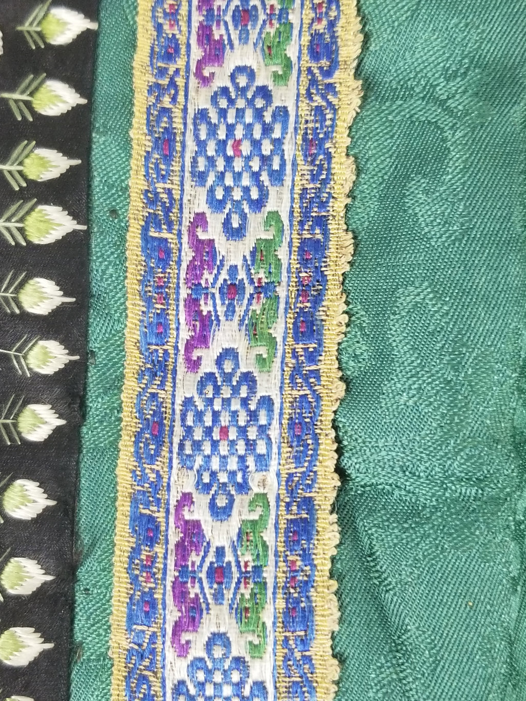 Antique Chinese Silk Brocade Auspicious Symbols Embroidered Silk Robe