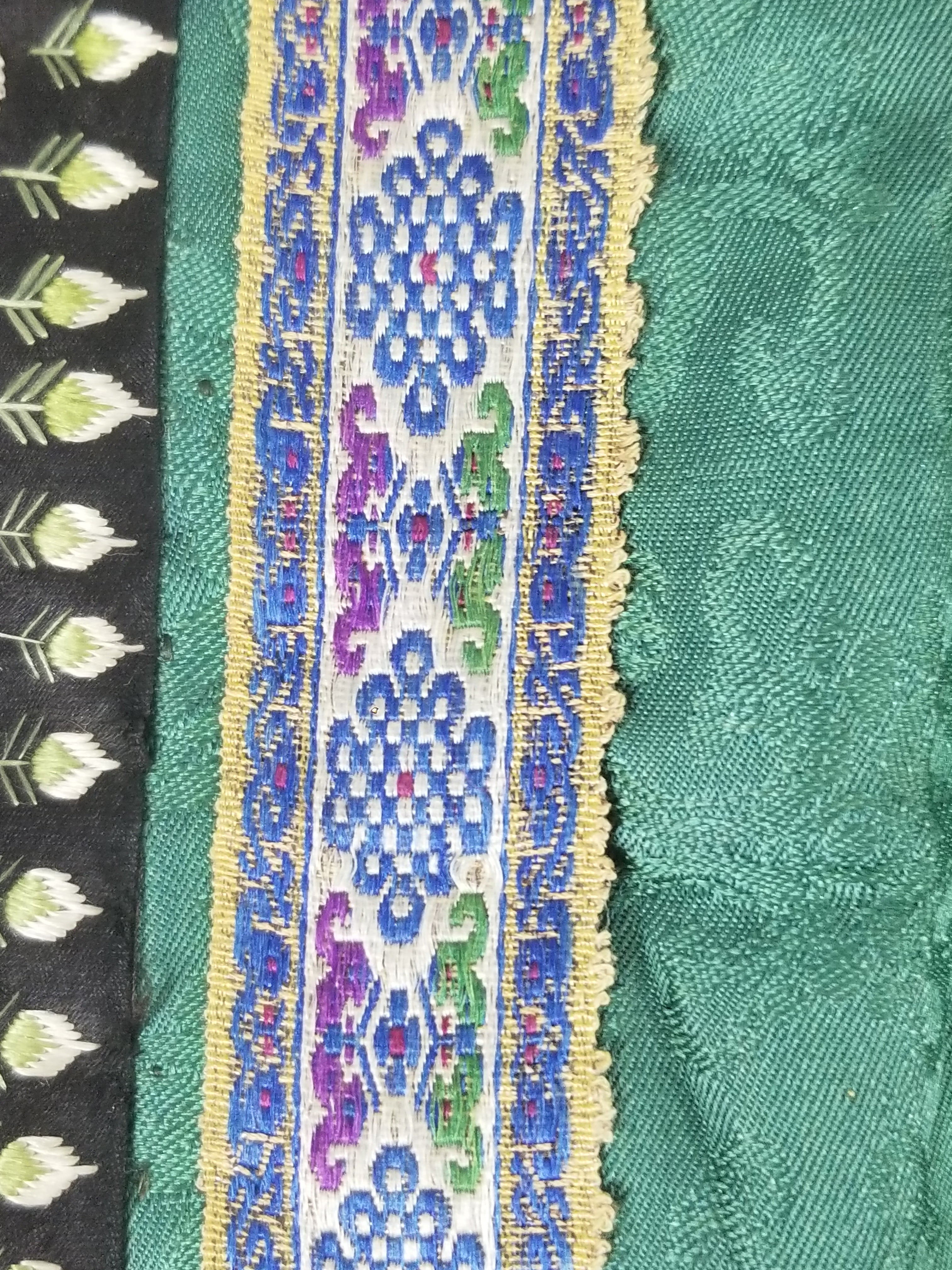 Antique Chinese Silk Brocade Auspicious Symbols Embroidered Silk Robe