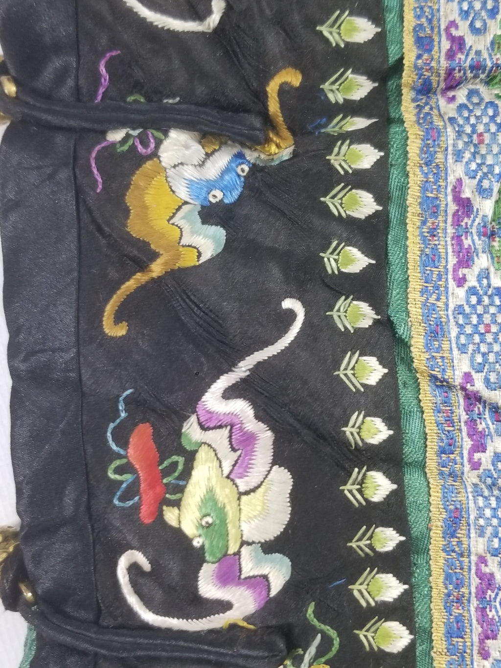 Antique Chinese Silk Brocade Auspicious Symbols Embroidered Silk Robe