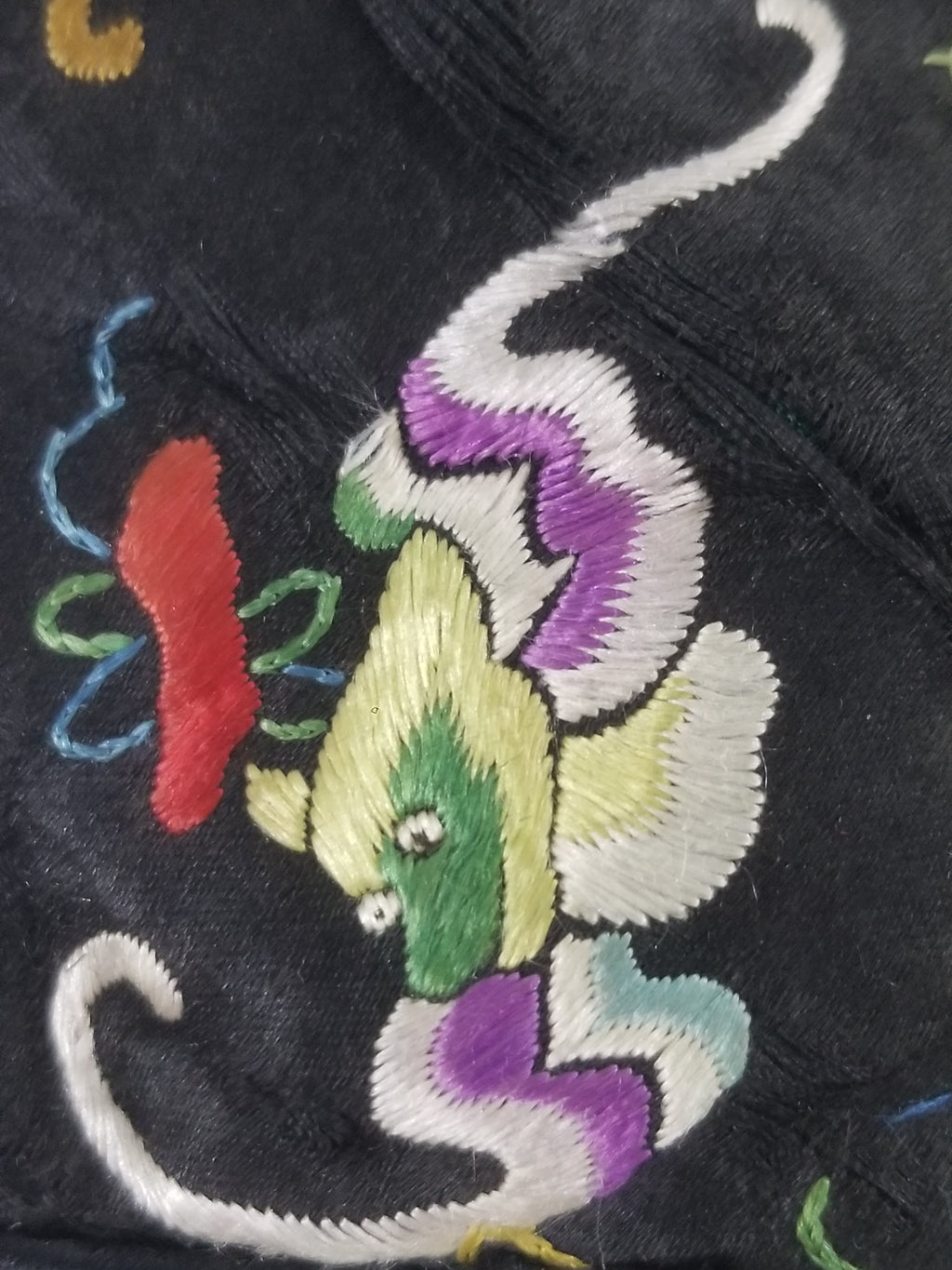 Antique Chinese Silk Brocade Auspicious Symbols Embroidered Silk Robe