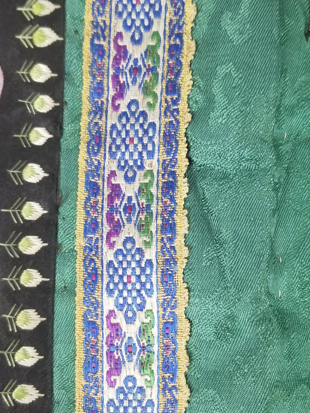 Antique Chinese Silk Brocade Auspicious Symbols Embroidered Silk Robe