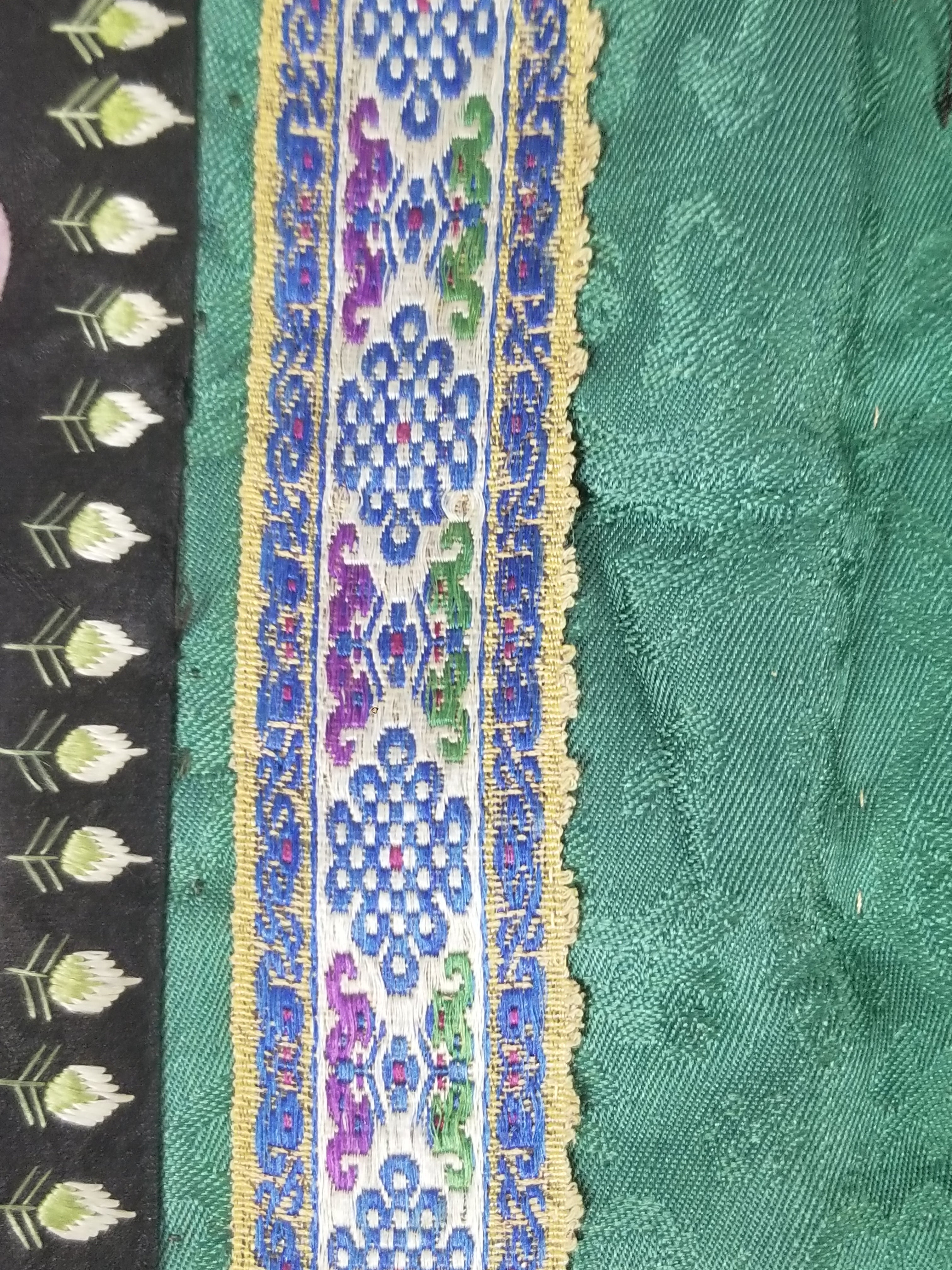 Antique Chinese Silk Brocade Auspicious Symbols Embroidered Silk Robe