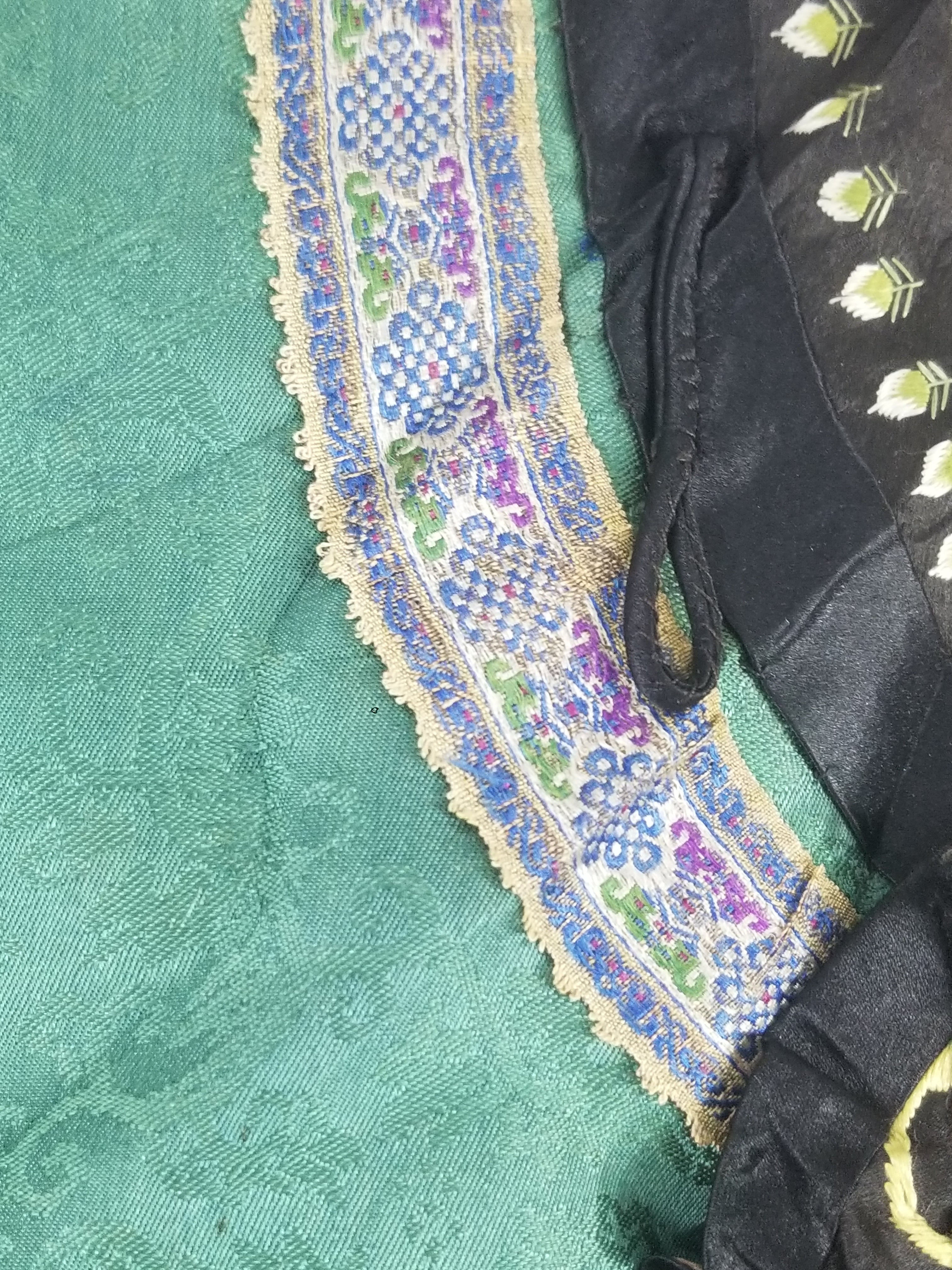 Antique Chinese Silk Brocade Auspicious Symbols Embroidered Silk Robe