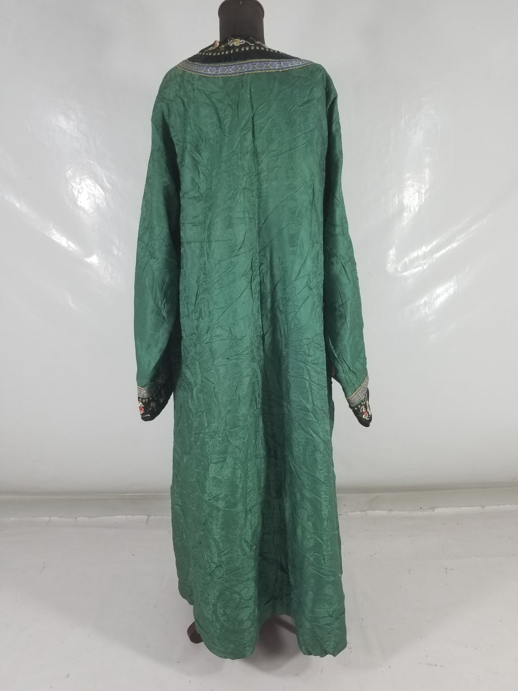 Antique Chinese Silk Brocade Auspicious Symbols Embroidered Silk Robe