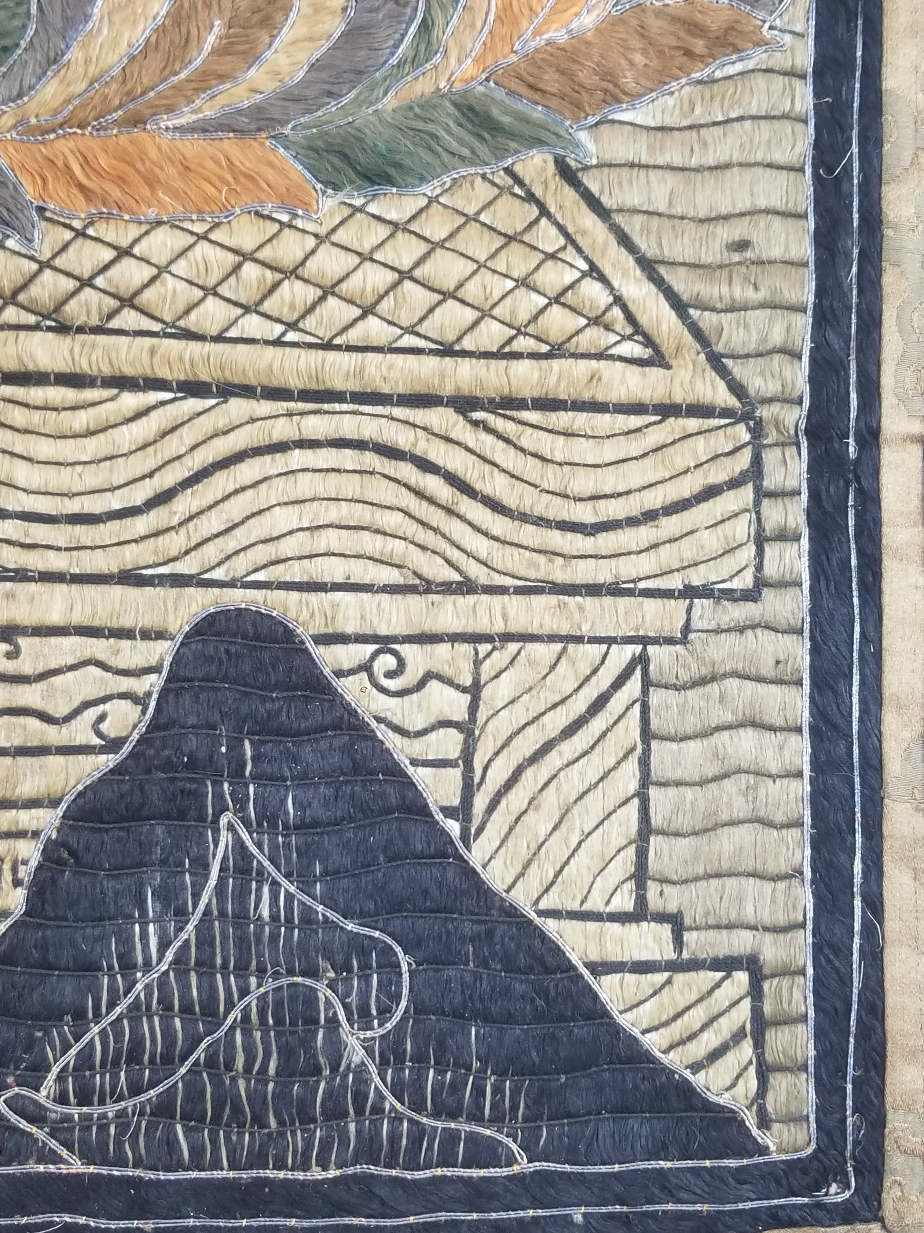 Antique Tibetan Thangka Amitayus Buddha Hand Embroidered Tapestry 141x79cm
