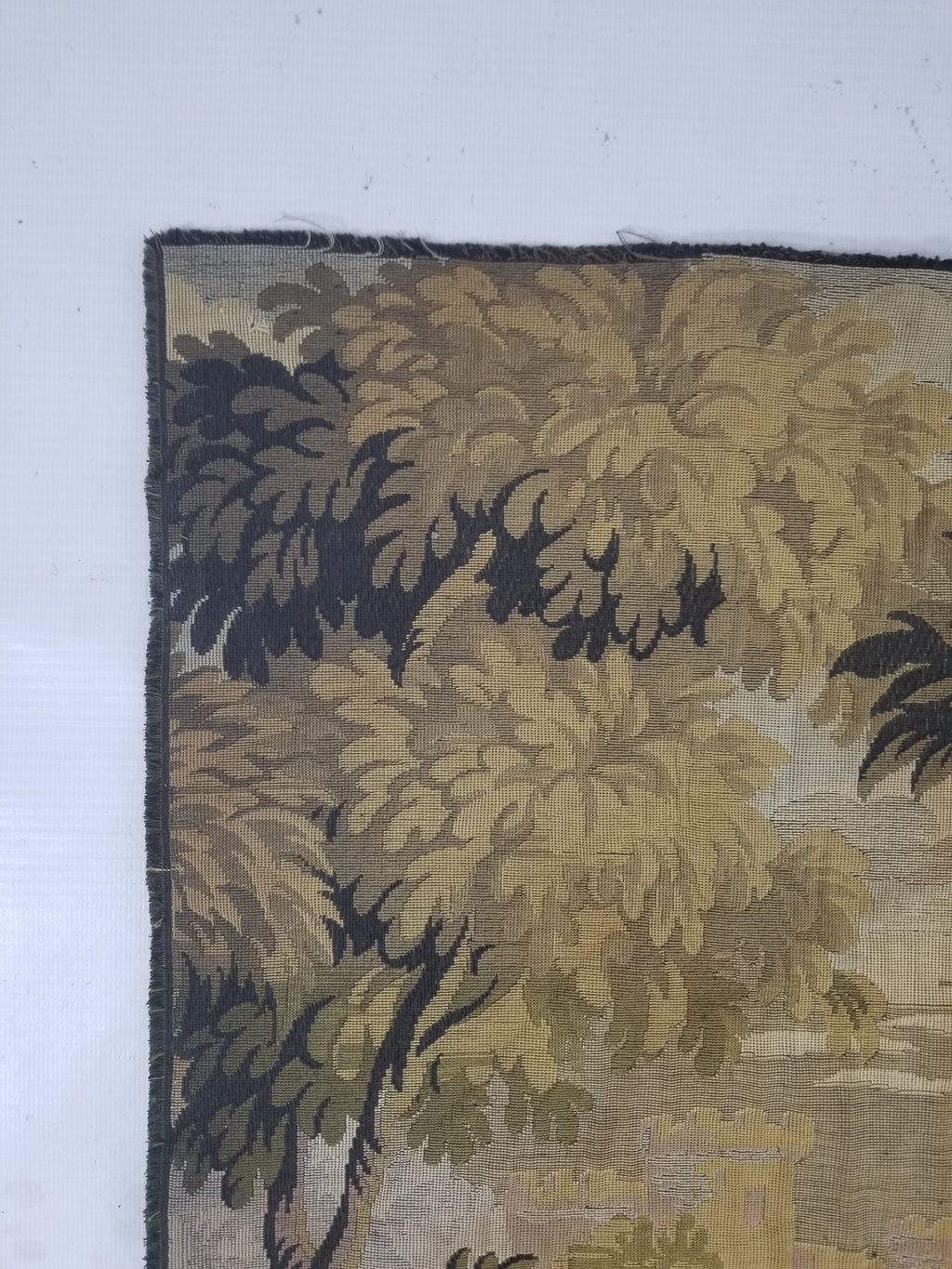 Vintage French Jacquard Woven Hunting Verdure Scene Tapestry 171x84cm