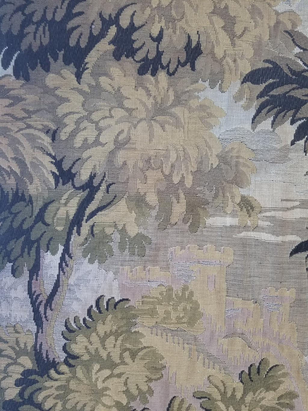 Vintage French Jacquard Woven Hunting Verdure Scene Tapestry 171x84cm