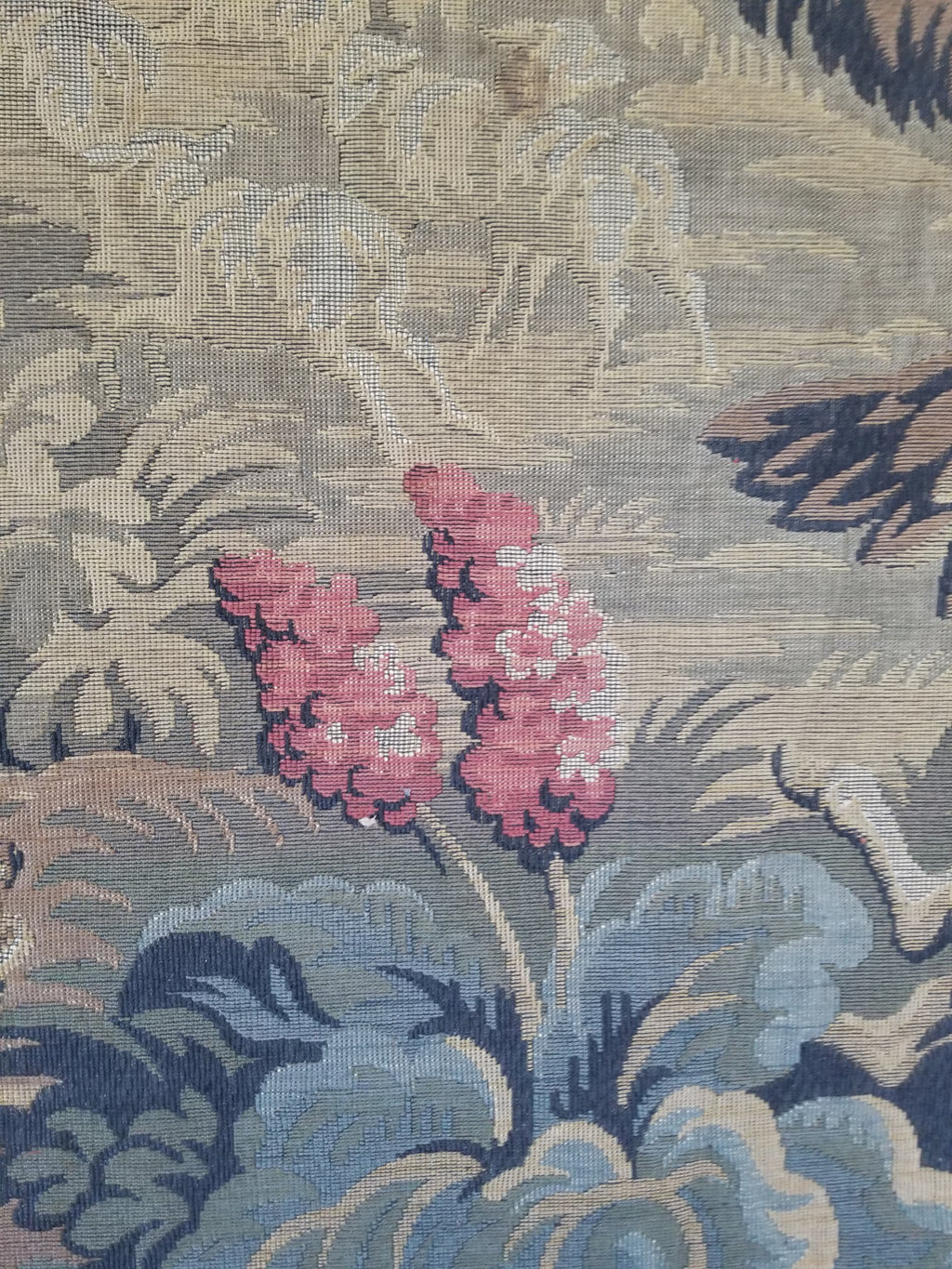Vintage French Jacquard Woven Hunting Verdure Scene Tapestry 171x84cm