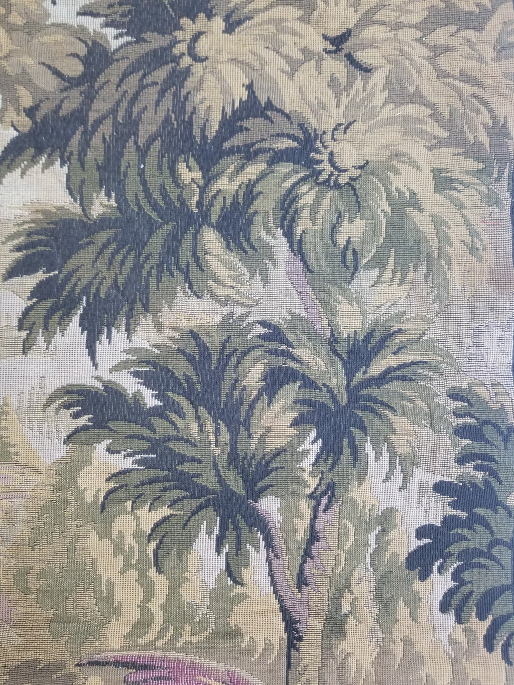 Vintage French Jacquard Woven Hunting Verdure Scene Tapestry 171x84cm
