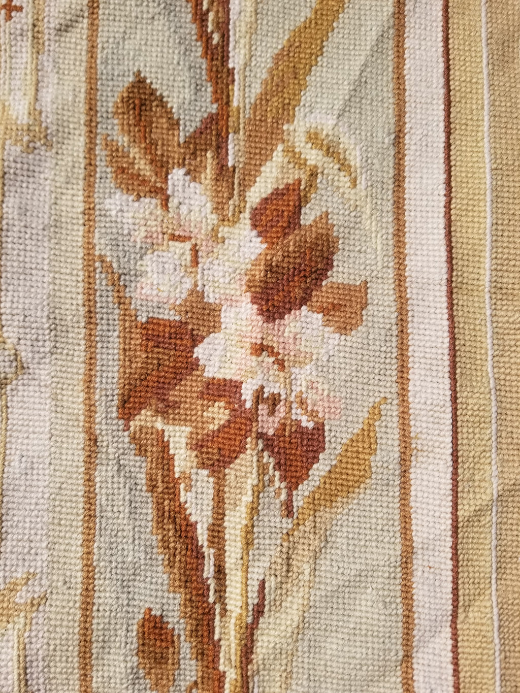 Vintage French Needlepoint Aubusson Style Baroque Floral Wool Rug 235x145cm