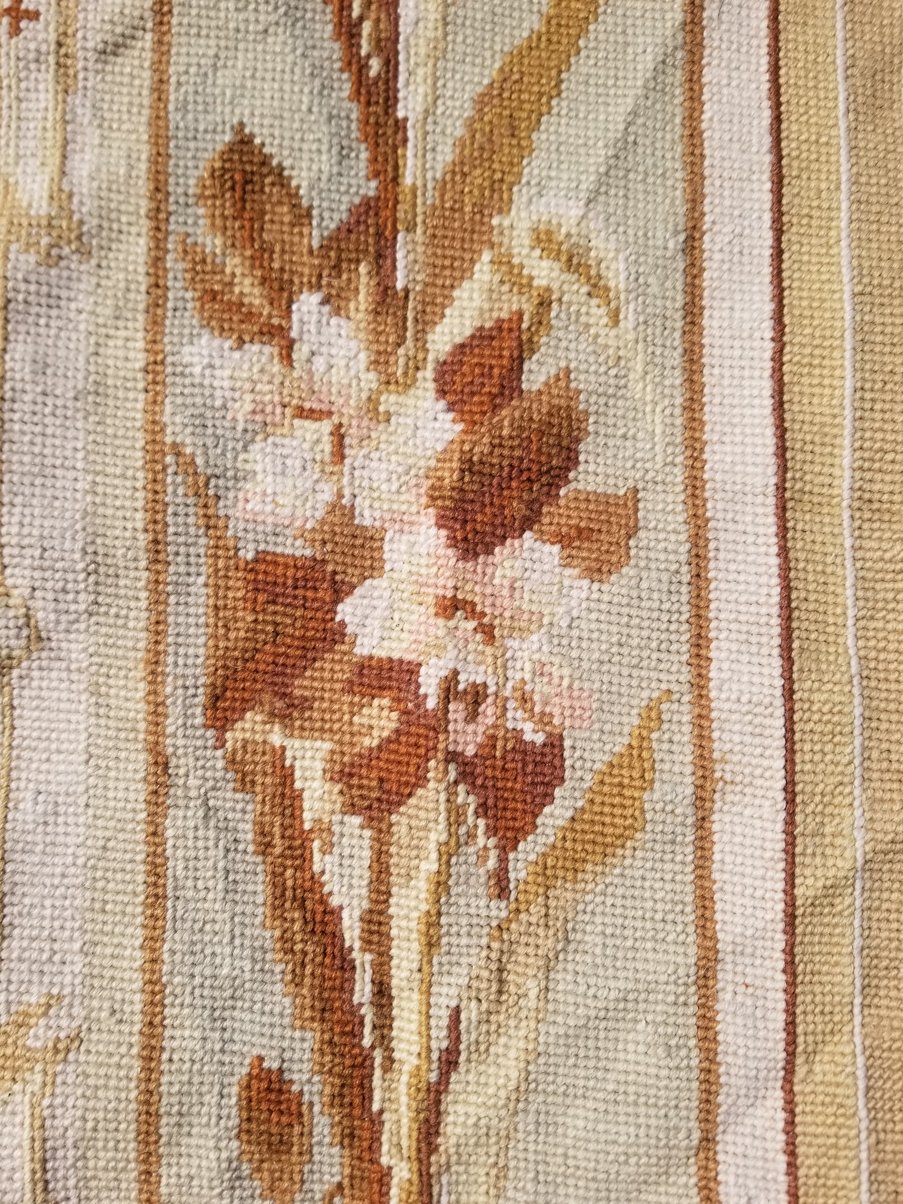 Vintage French Needlepoint Aubusson Style Baroque Floral Wool Rug 235x145cm