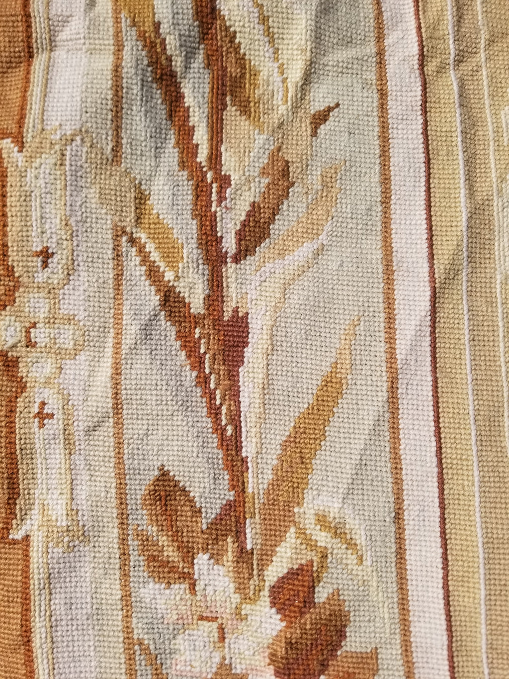 Vintage French Needlepoint Aubusson Style Baroque Floral Wool Rug 235x145cm