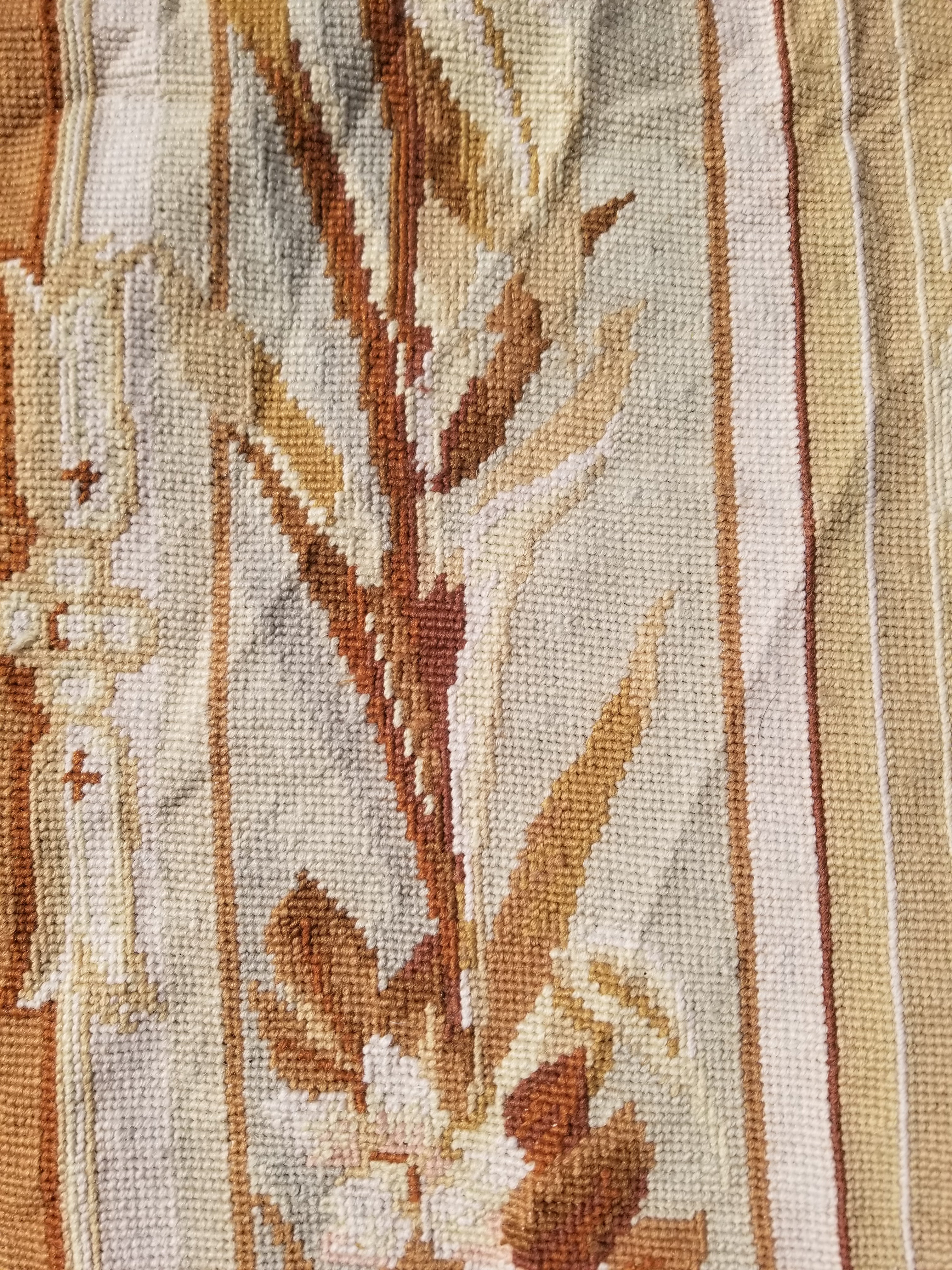 Vintage French Needlepoint Aubusson Style Baroque Floral Wool Rug 235x145cm