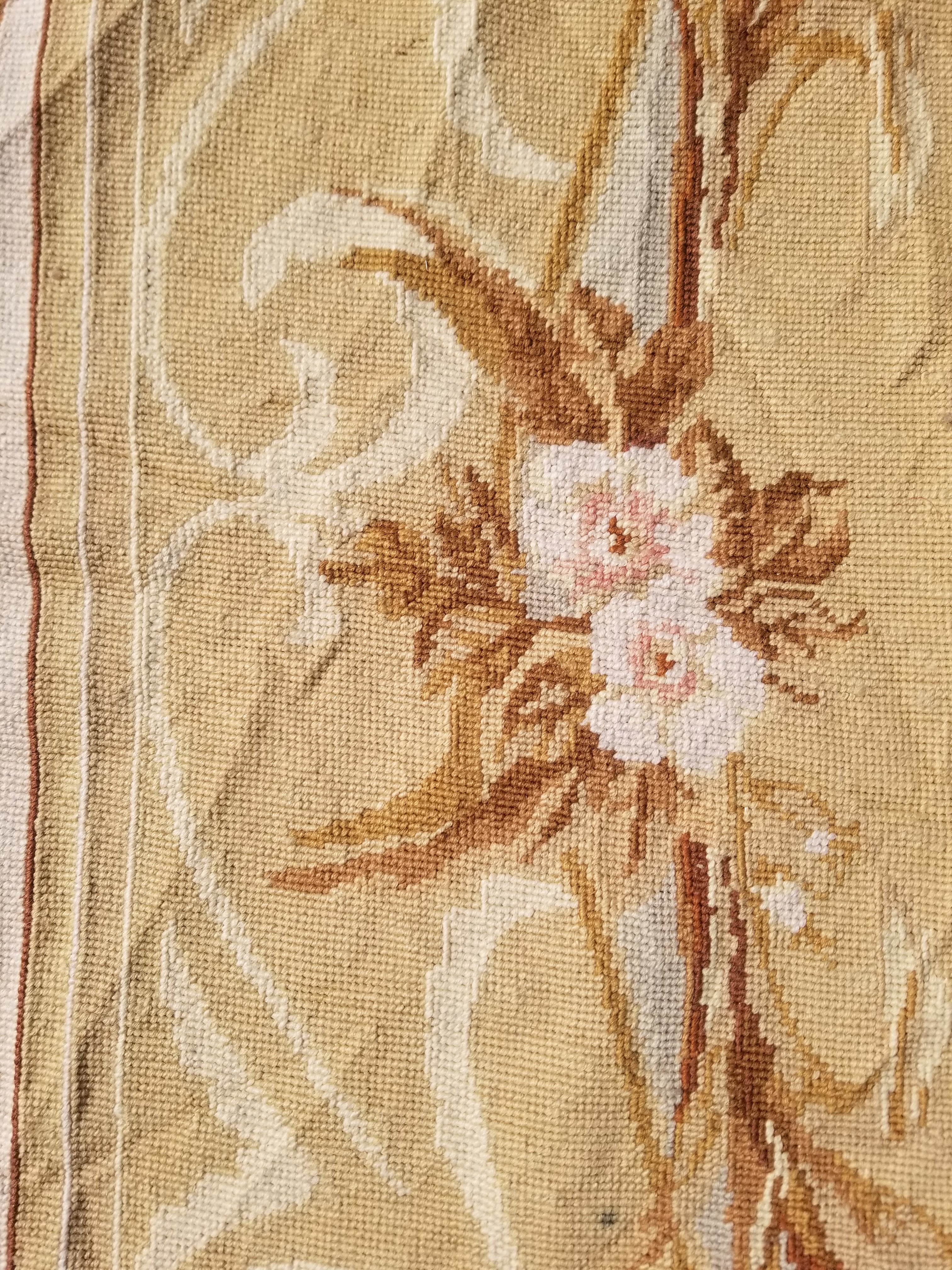Vintage French Needlepoint Aubusson Style Baroque Floral Wool Rug 235x145cm