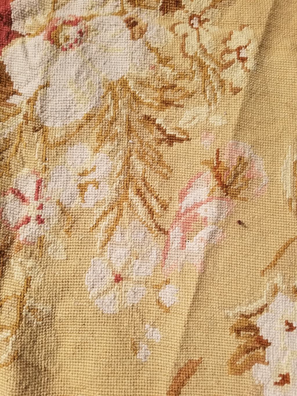 Vintage French Needlepoint Aubusson Style Baroque Floral Wool Rug 235x145cm