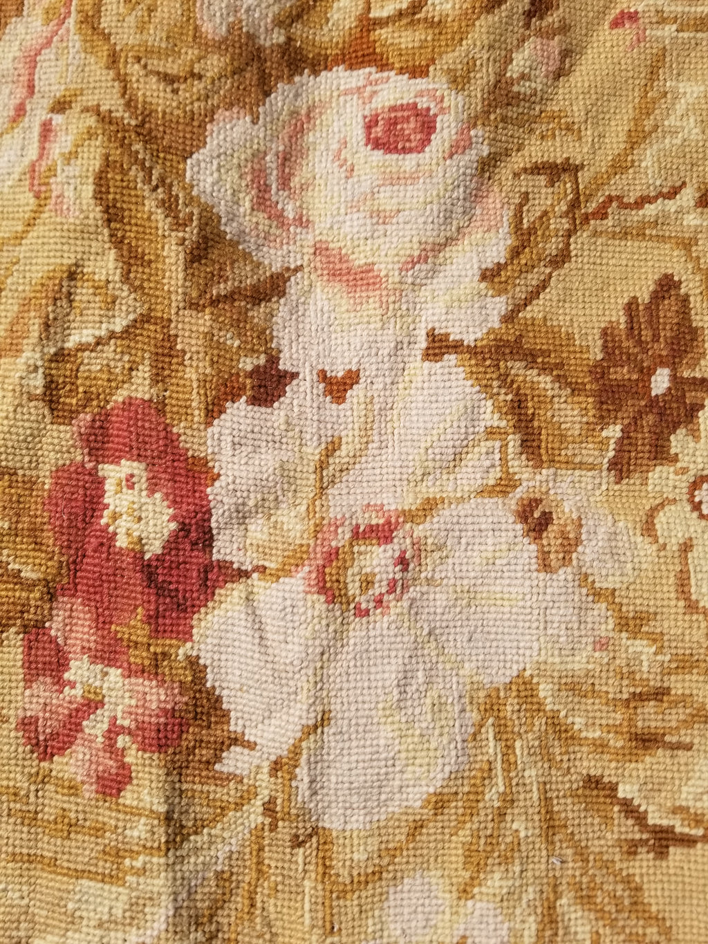 Vintage French Needlepoint Aubusson Style Baroque Floral Wool Rug 235x145cm