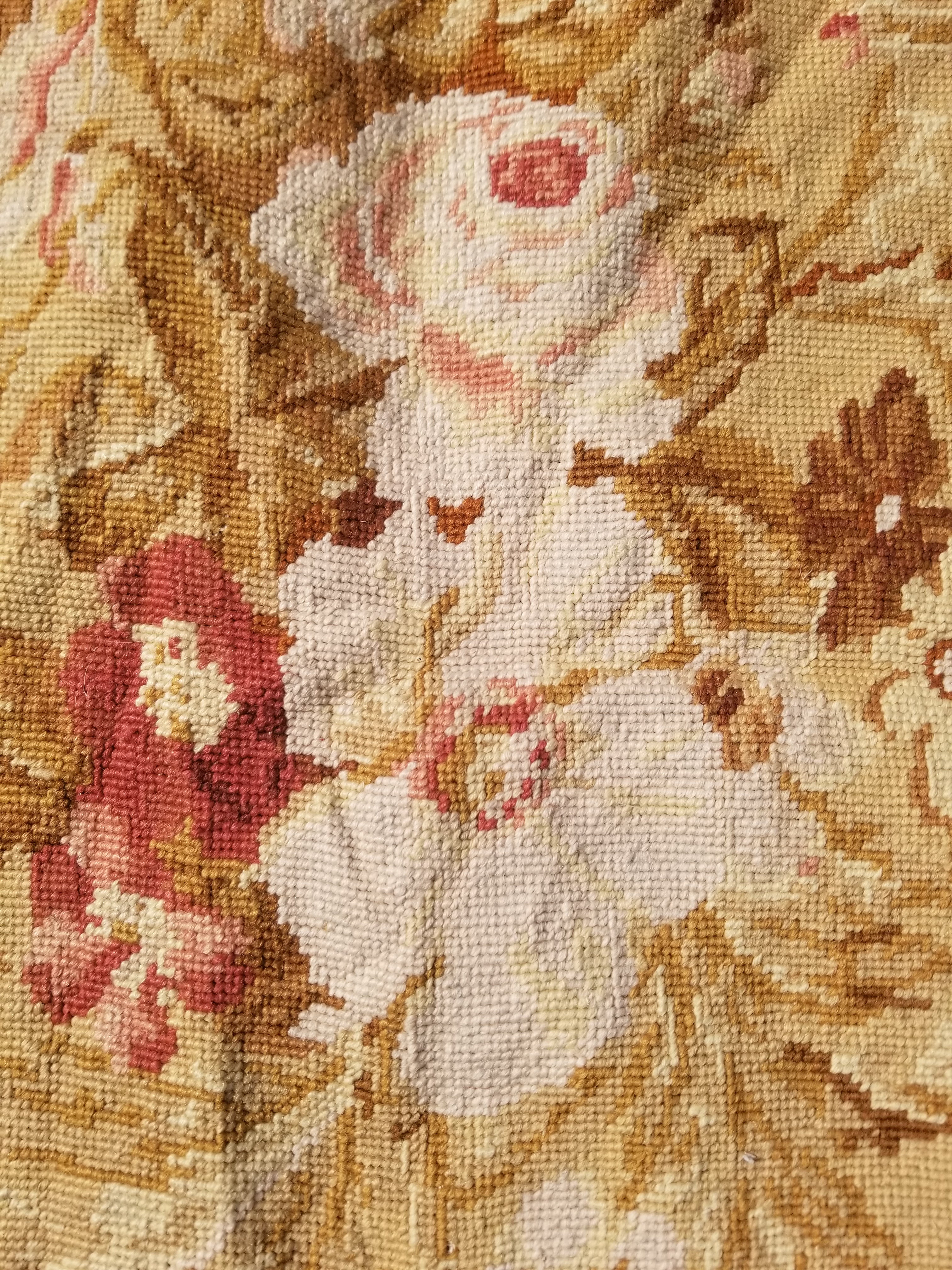 Vintage French Needlepoint Aubusson Style Baroque Floral Wool Rug 235x145cm