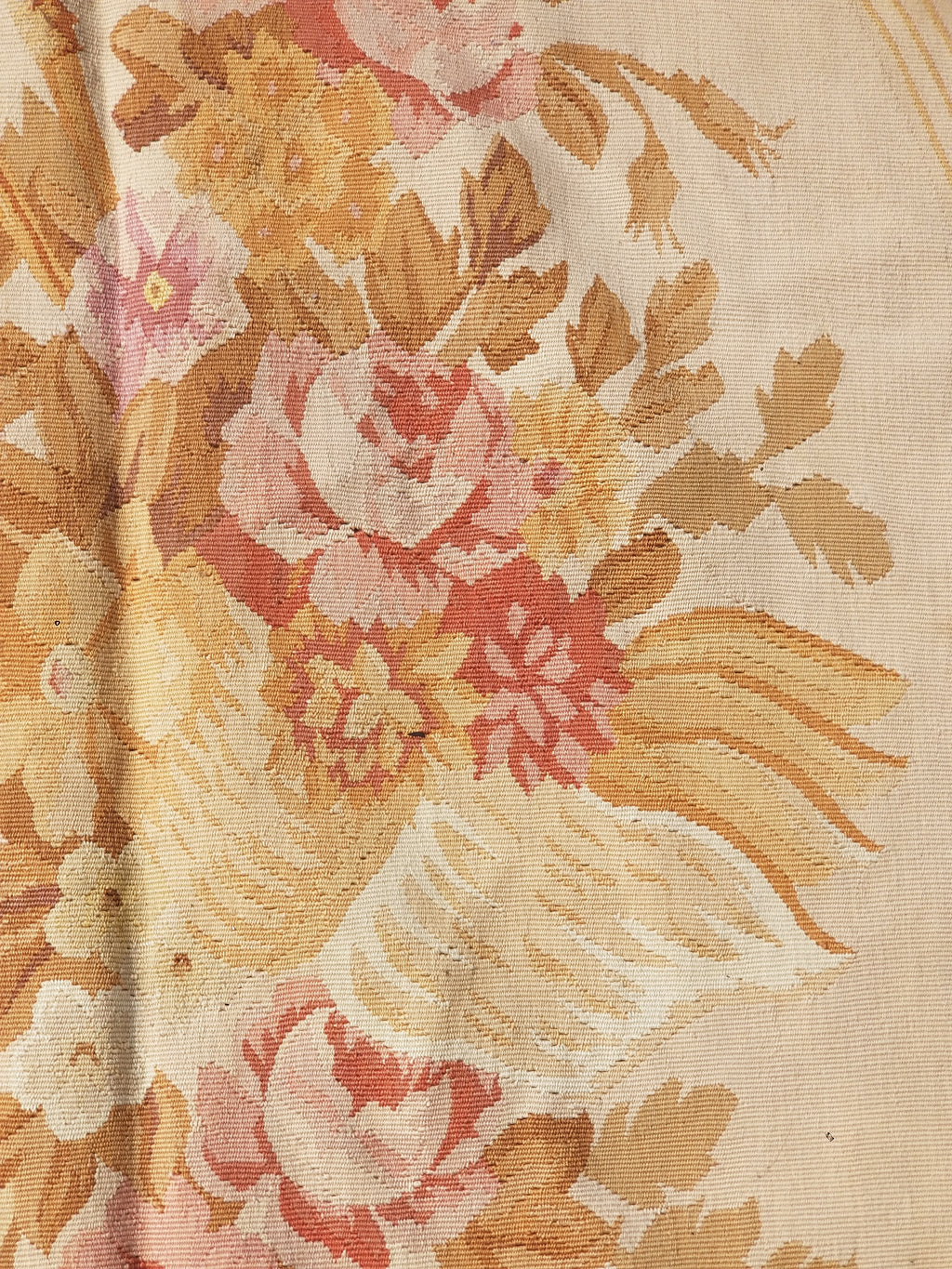 Vintage Handwoven French Aubusson Baroque Floral Wool Area Rug 372x264cm