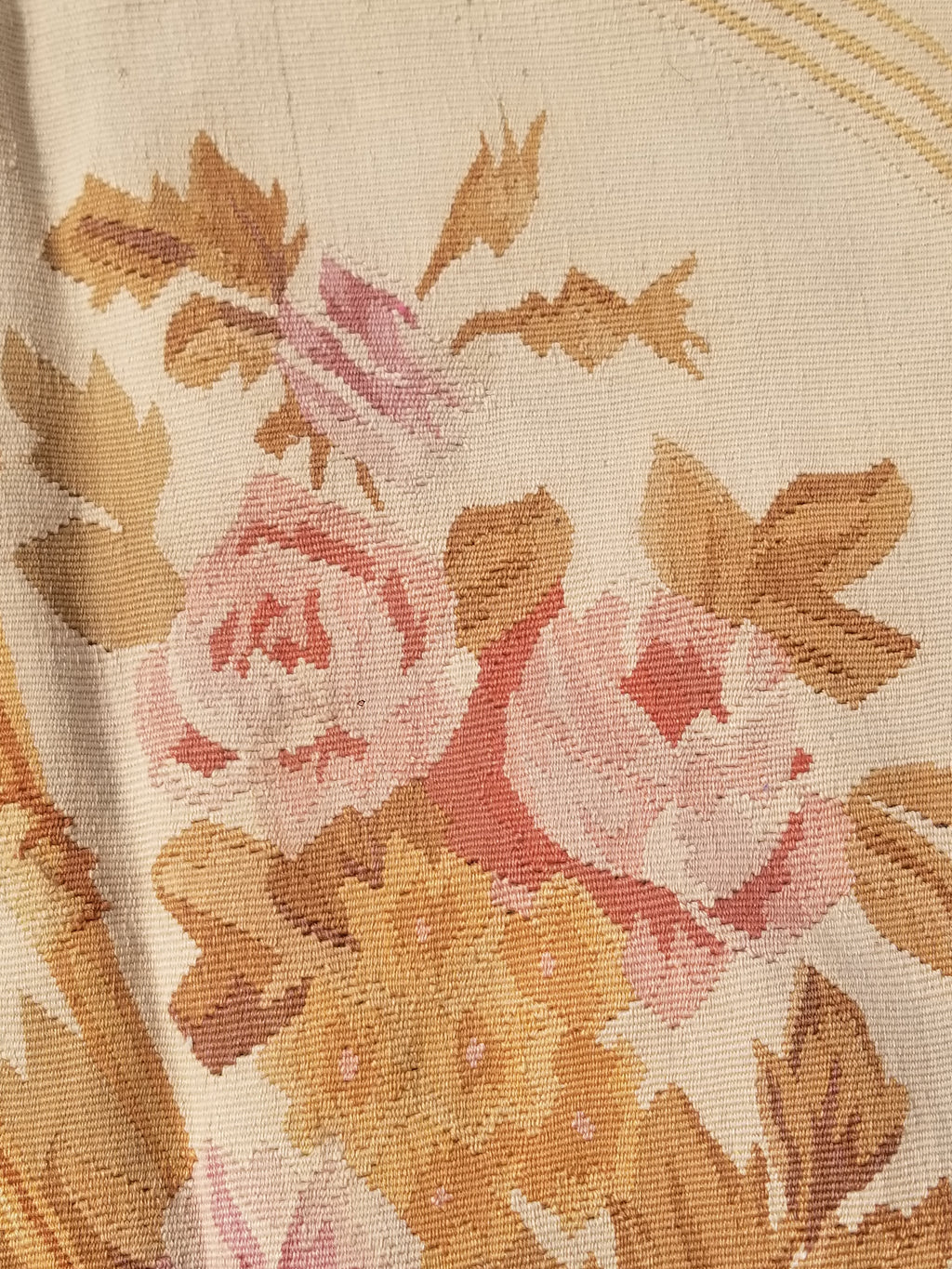 Vintage Handwoven French Aubusson Baroque Floral Wool Area Rug 372x264cm
