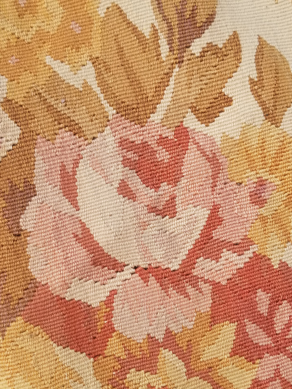 Vintage Handwoven French Aubusson Baroque Floral Wool Area Rug 372x264cm