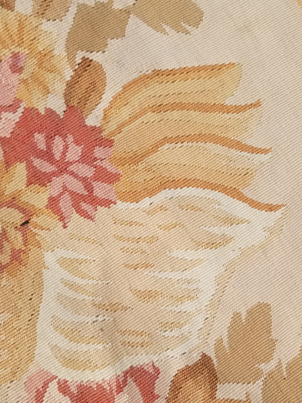 Vintage Handwoven French Aubusson Baroque Floral Wool Area Rug 372x264cm