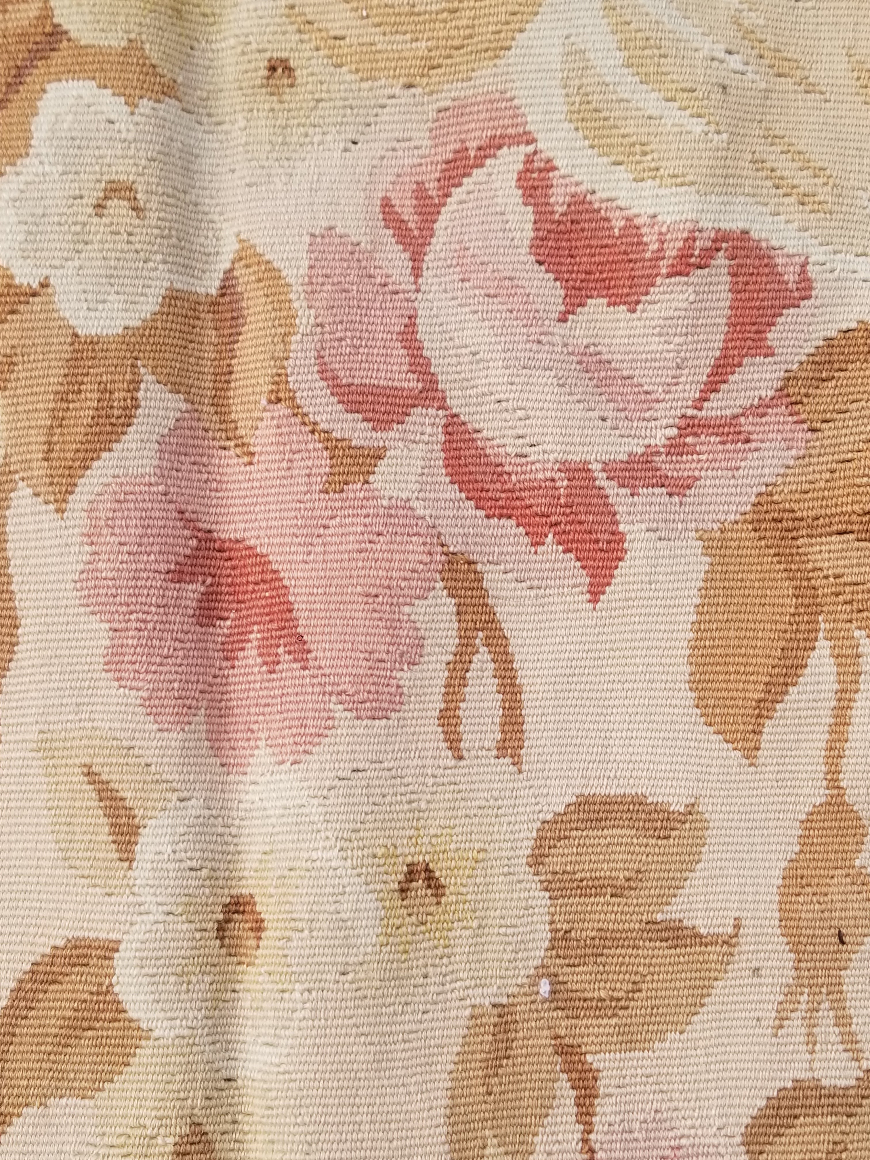 Vintage Handwoven French Aubusson Baroque Floral Wool Area Rug 372x264cm