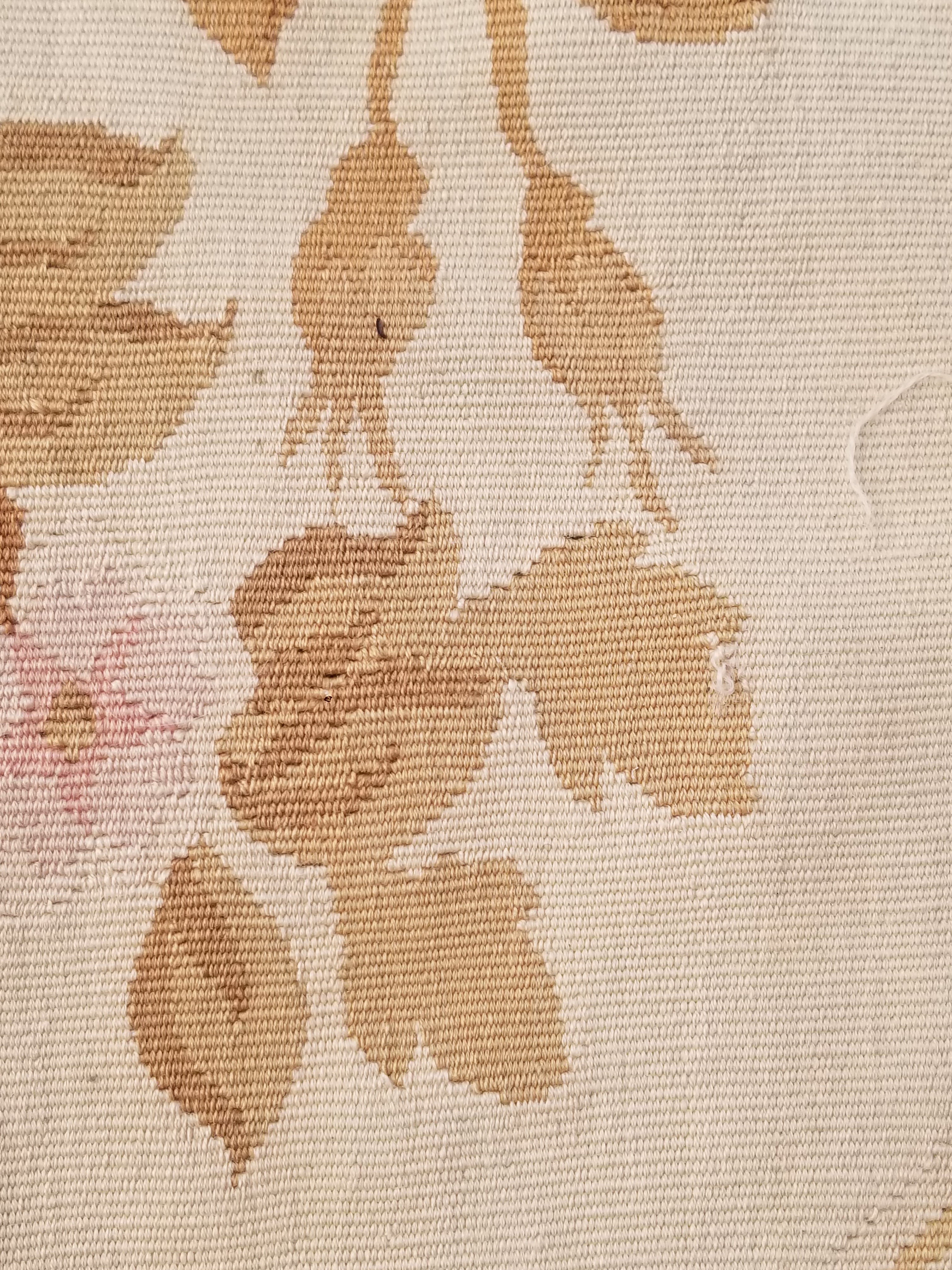 Vintage Handwoven French Aubusson Baroque Floral Wool Area Rug 372x264cm
