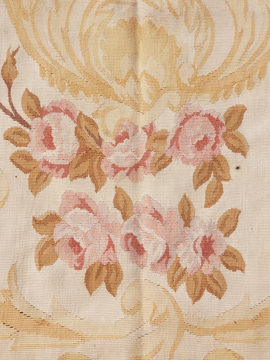 Vintage Handwoven French Aubusson Baroque Floral Wool Area Rug 372x264cm