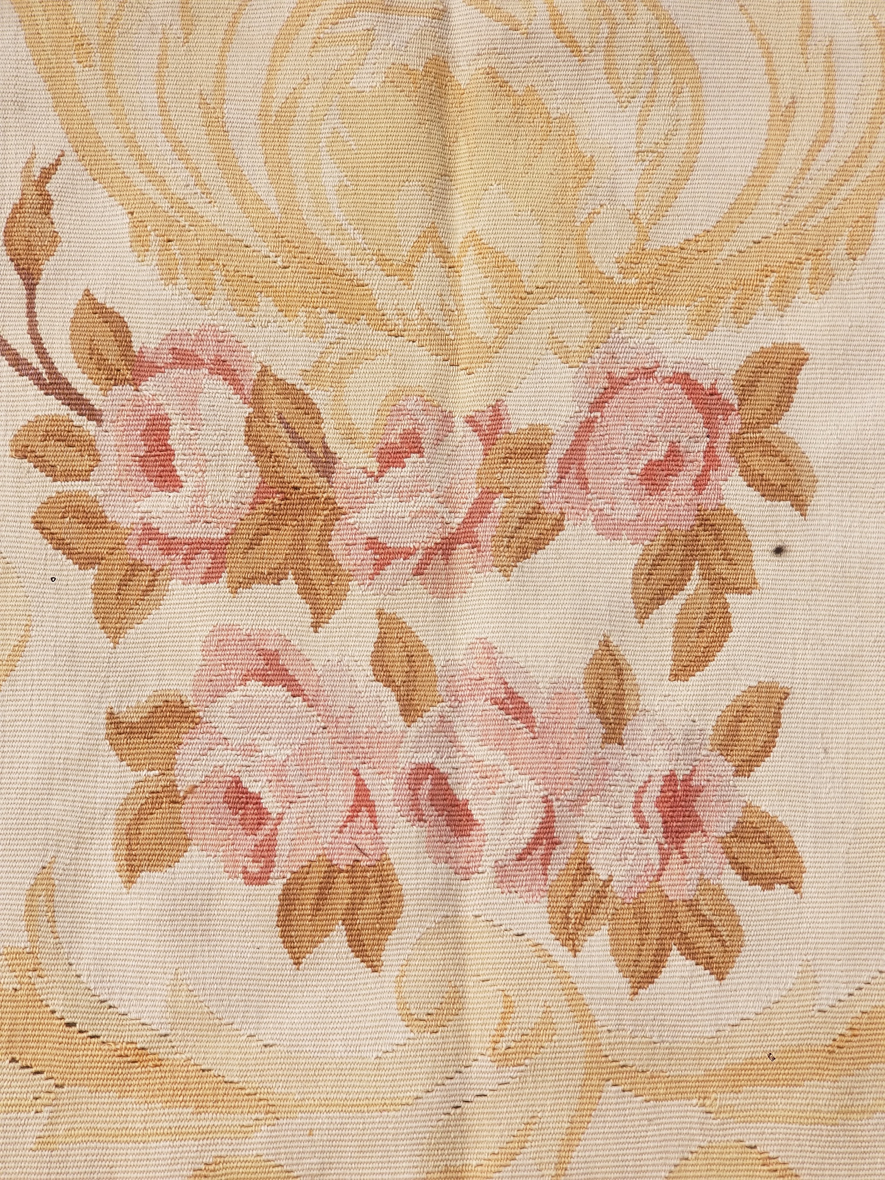 Vintage Handwoven French Aubusson Baroque Floral Wool Area Rug 372x264cm