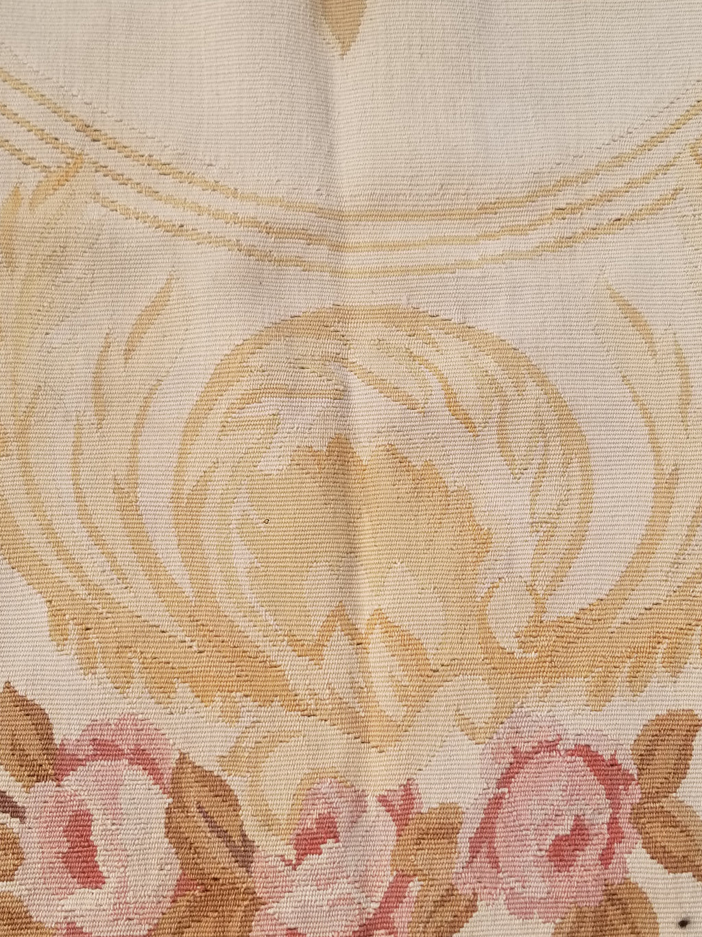 Vintage Handwoven French Aubusson Baroque Floral Wool Area Rug 372x264cm