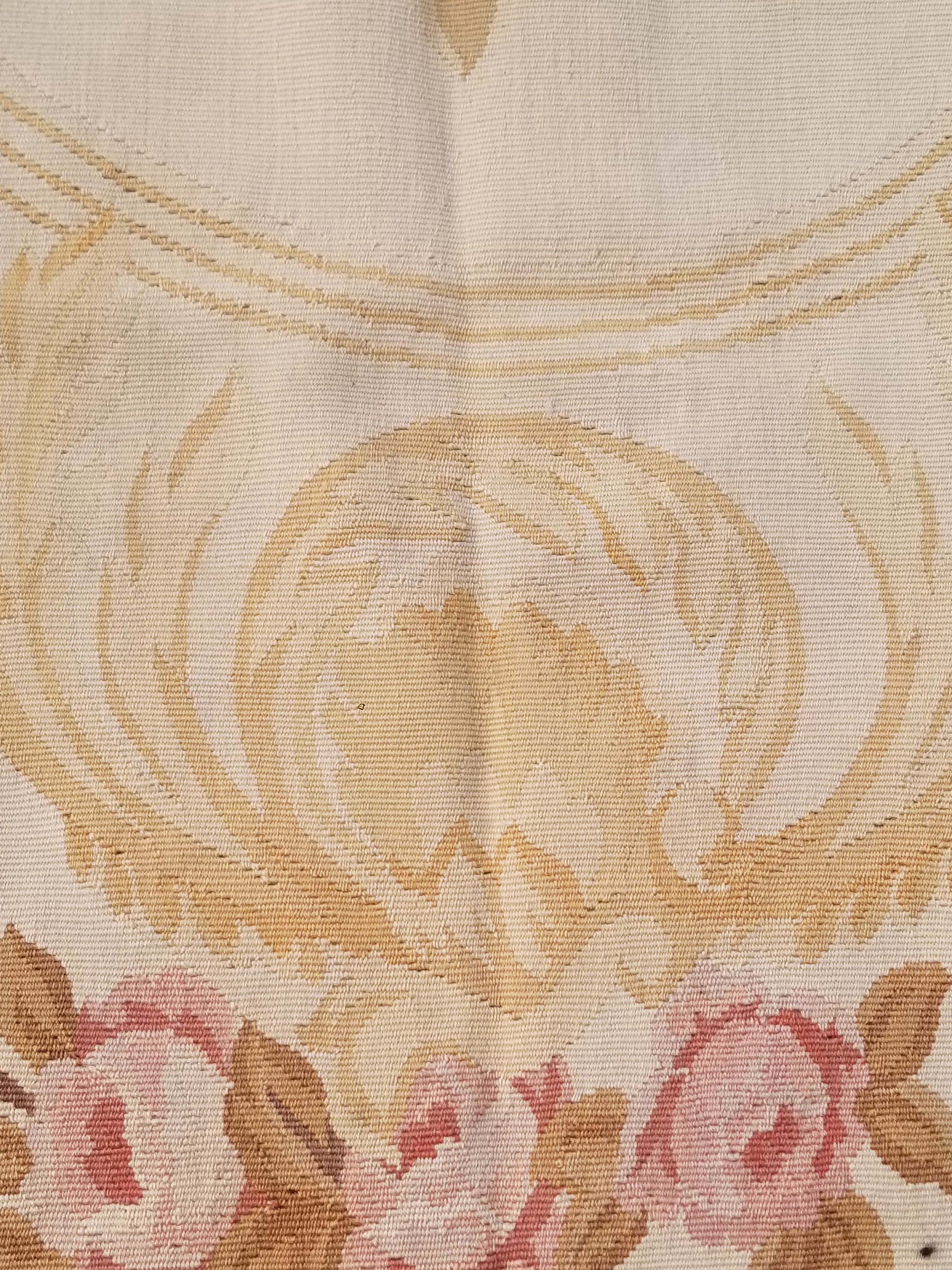 Vintage Handwoven French Aubusson Baroque Floral Wool Area Rug 372x264cm