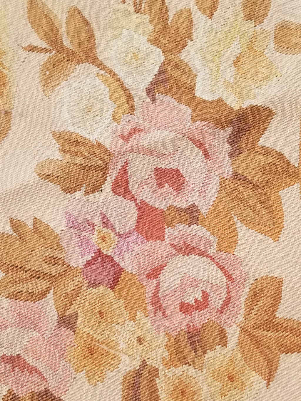 Vintage Handwoven French Aubusson Baroque Floral Wool Area Rug 372x264cm