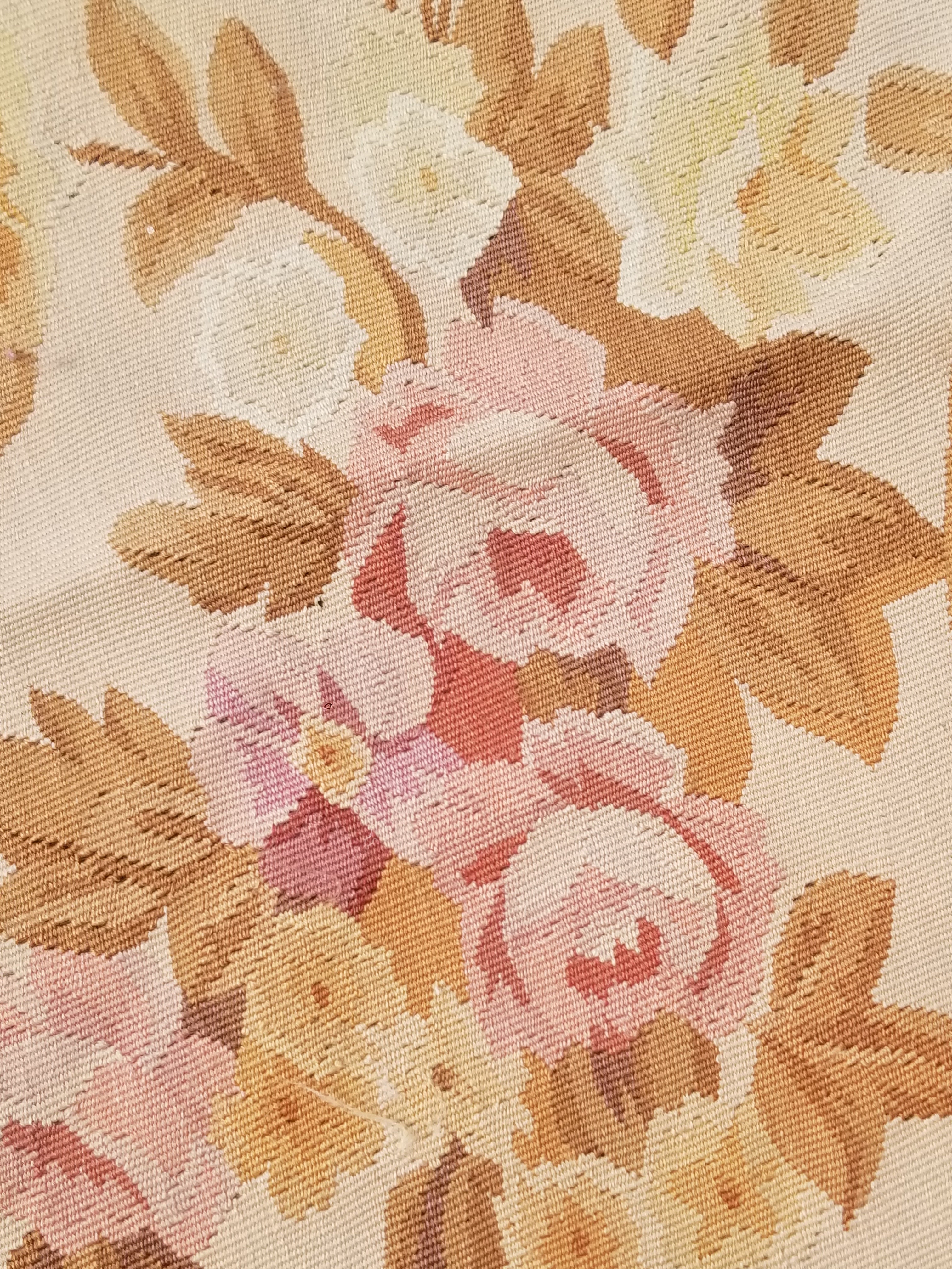 Vintage Handwoven French Aubusson Baroque Floral Wool Area Rug 372x264cm